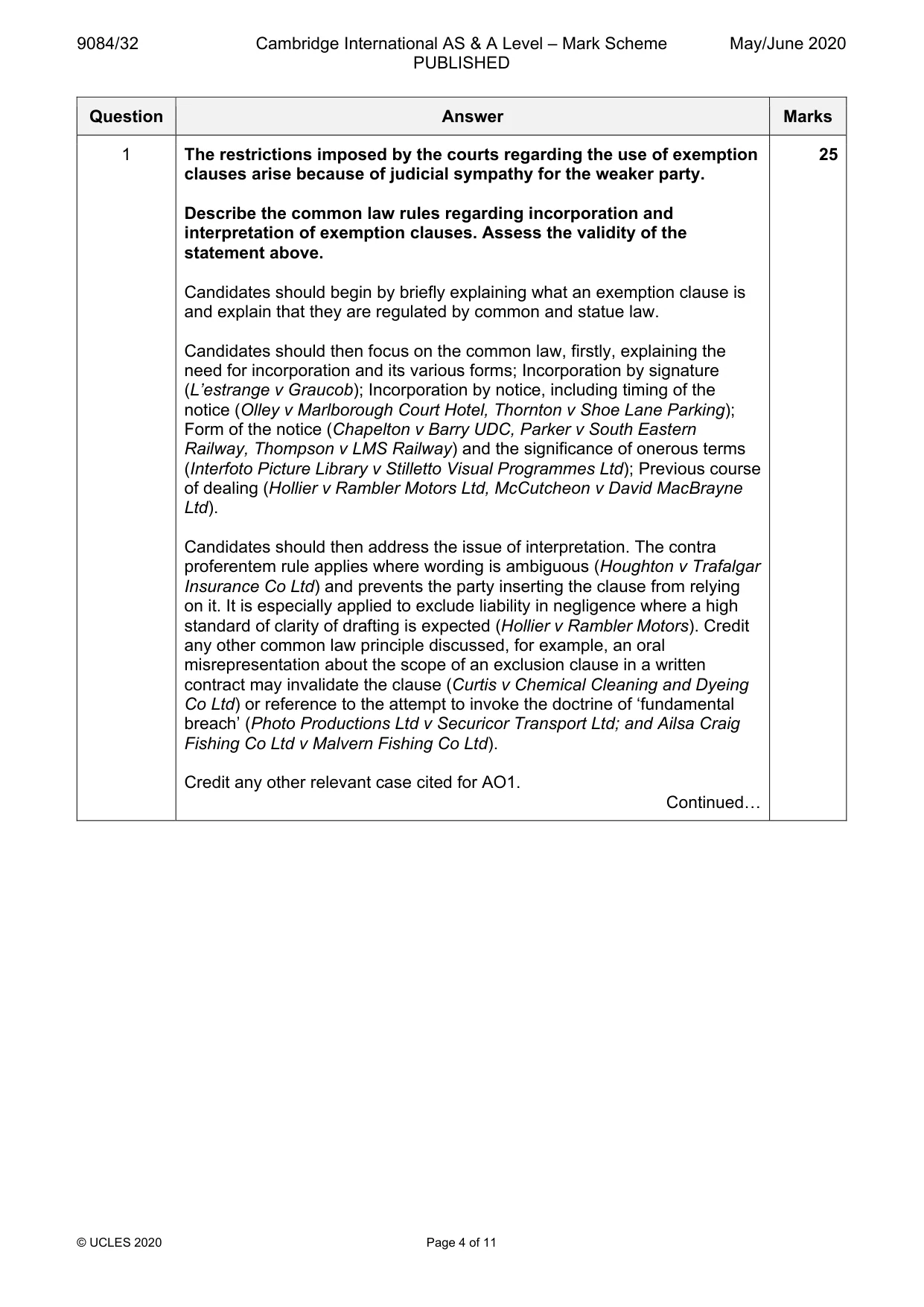 Mark scheme, page 4 of 11