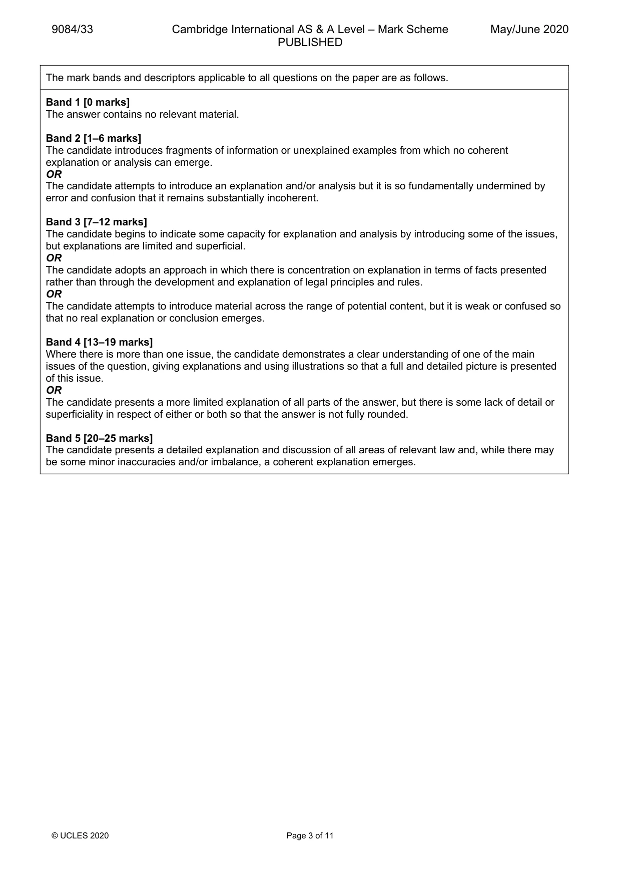 Mark scheme, page 3 of 11