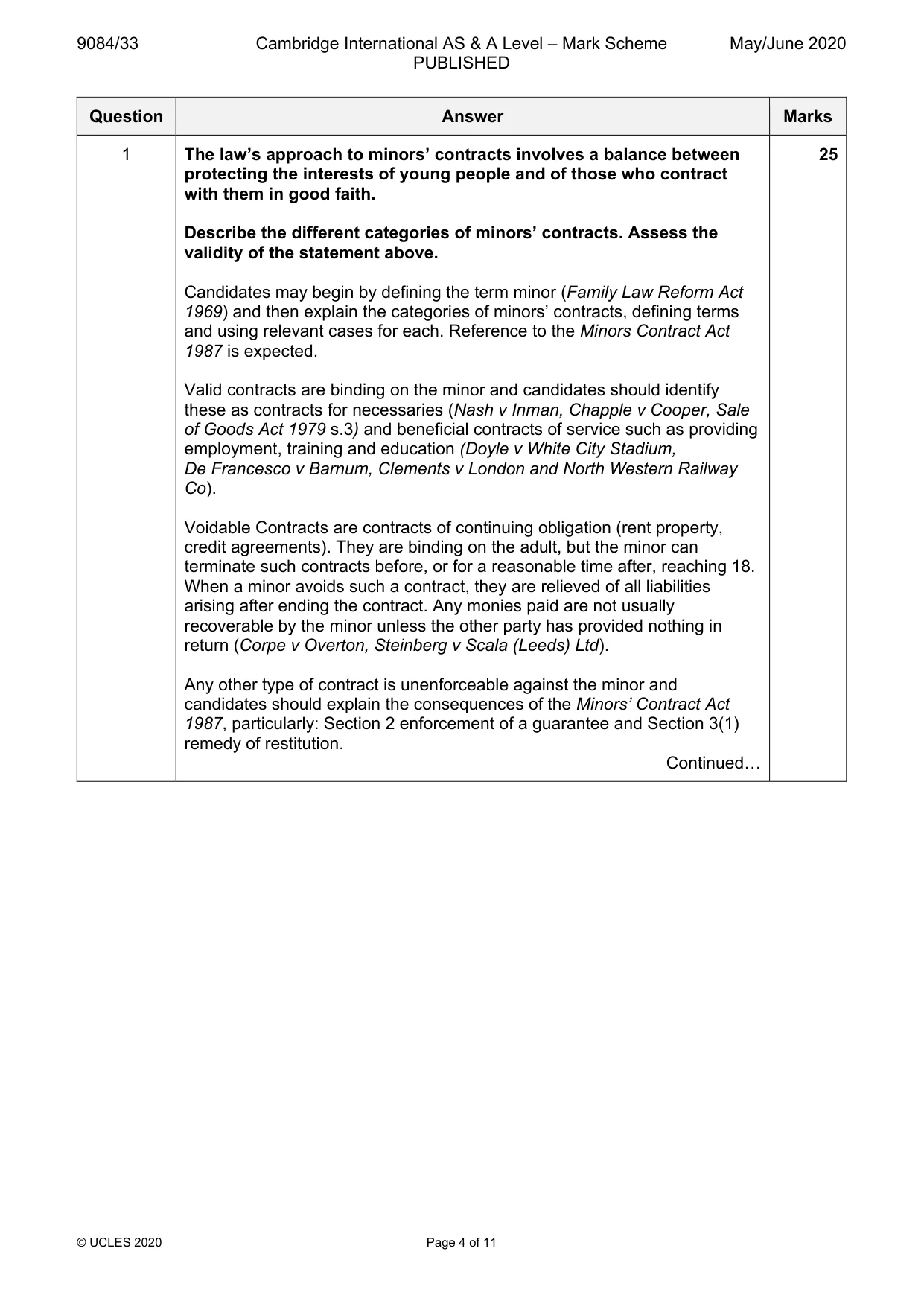Mark scheme, page 4 of 11