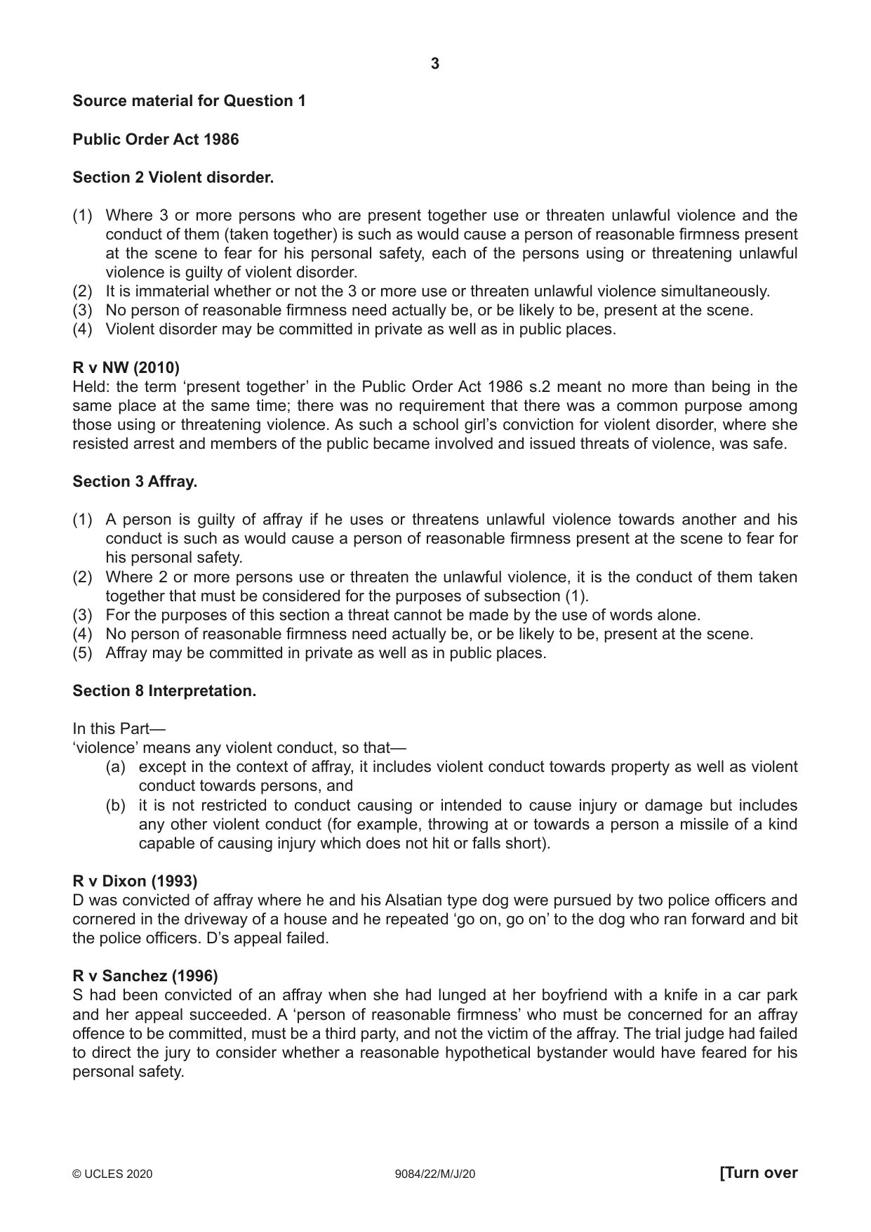 Cambridge A Level Law 9084 2020 May/June Paper 2 · Variant 2 question paper, page 3 of 8