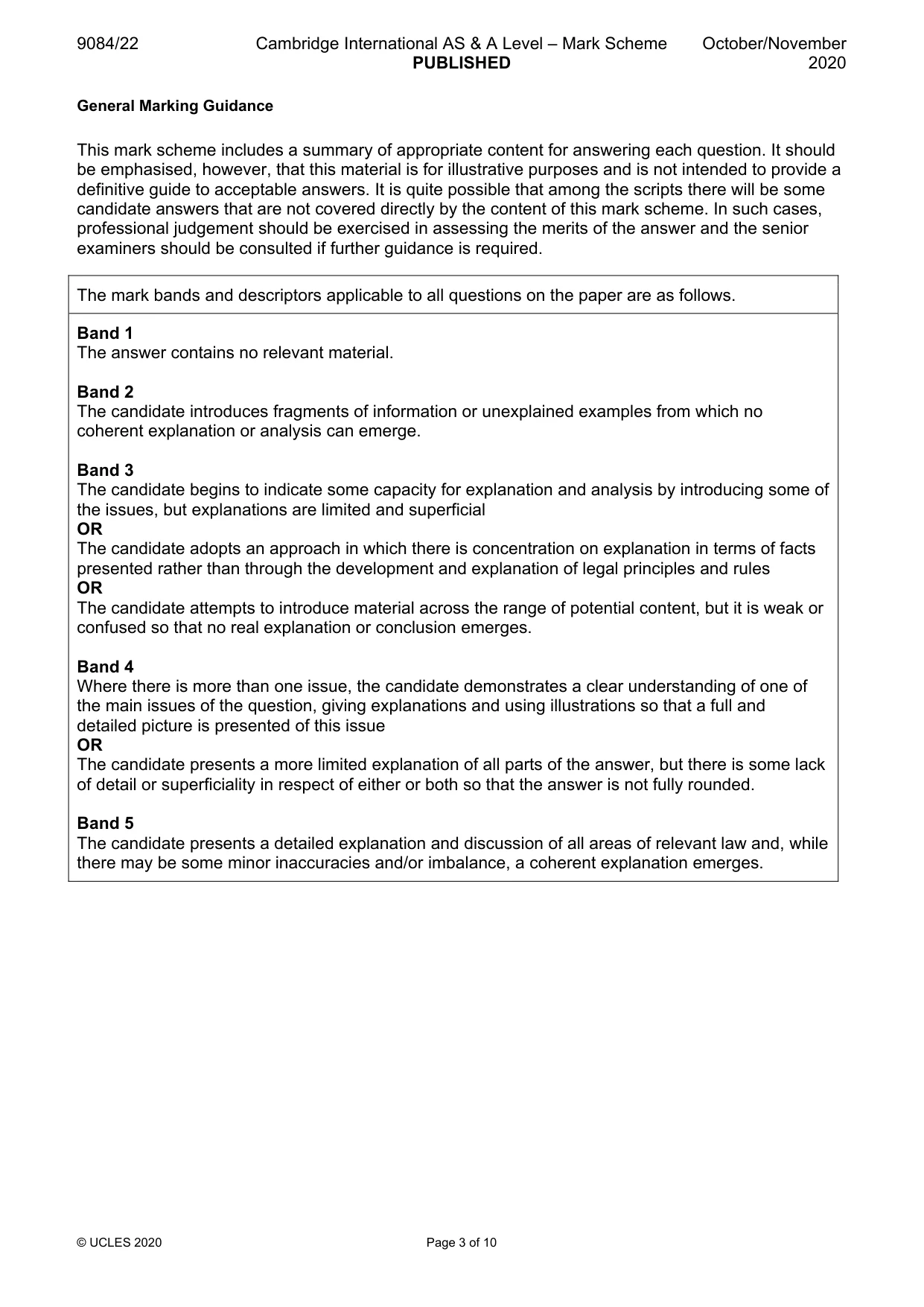 Mark scheme, page 3 of 10