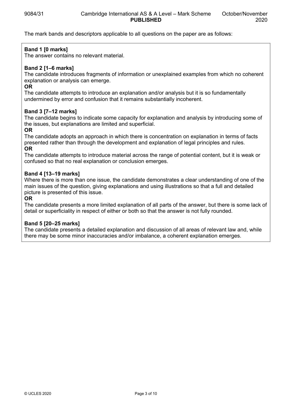 Mark scheme, page 3 of 10