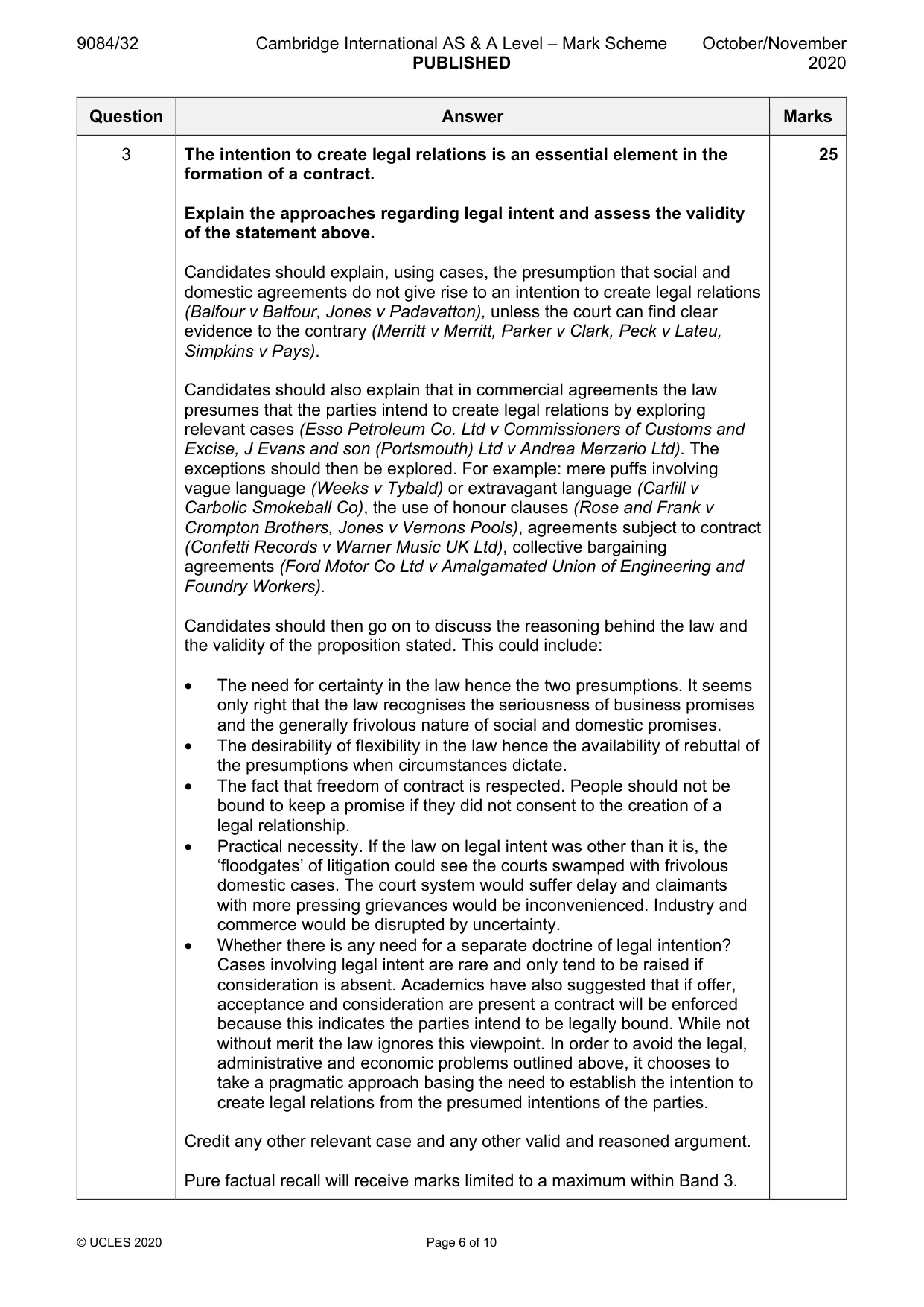 Mark scheme, page 6 of 10