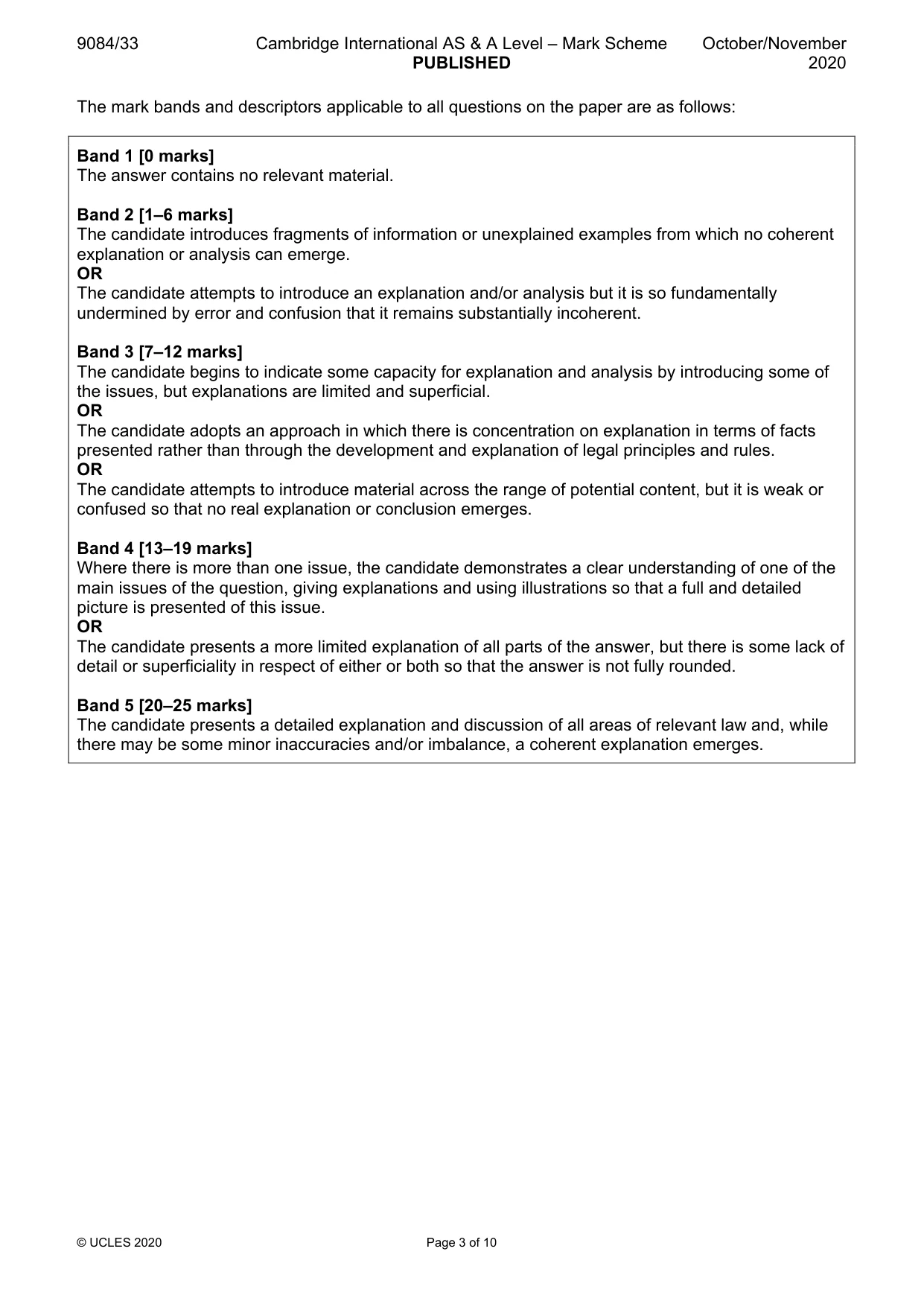 Mark scheme, page 3 of 10