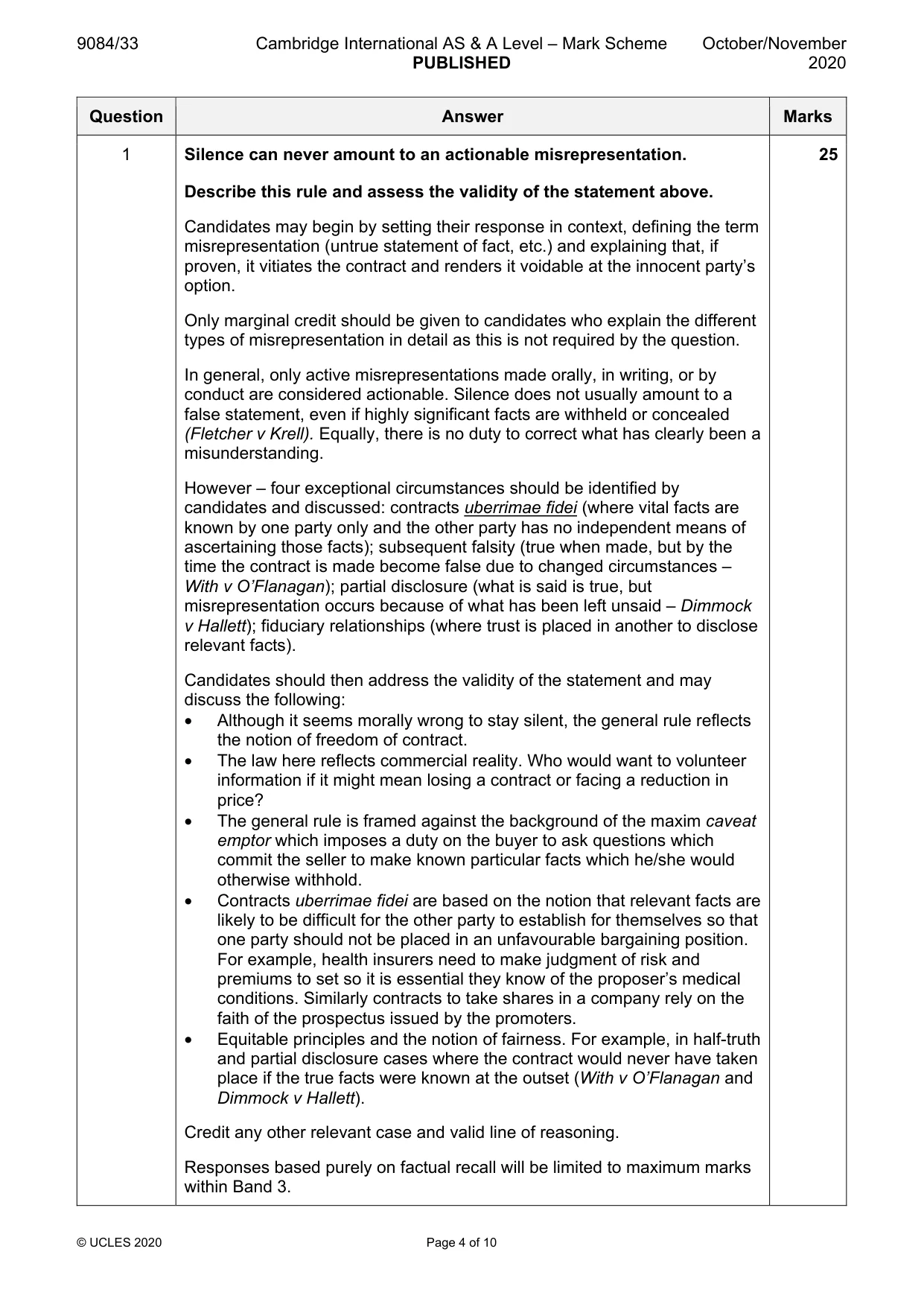 Mark scheme, page 4 of 10