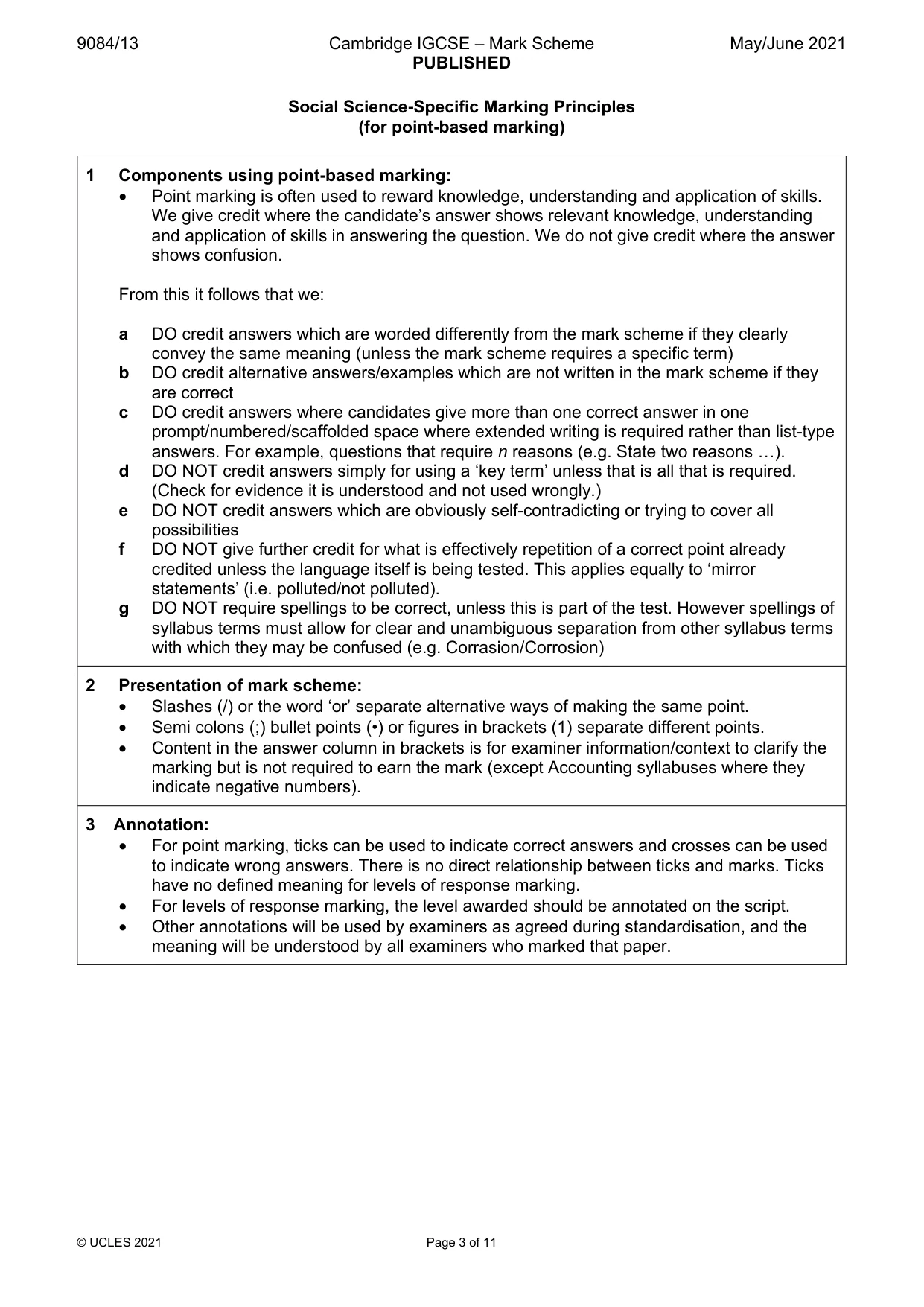 Mark scheme, page 3 of 11