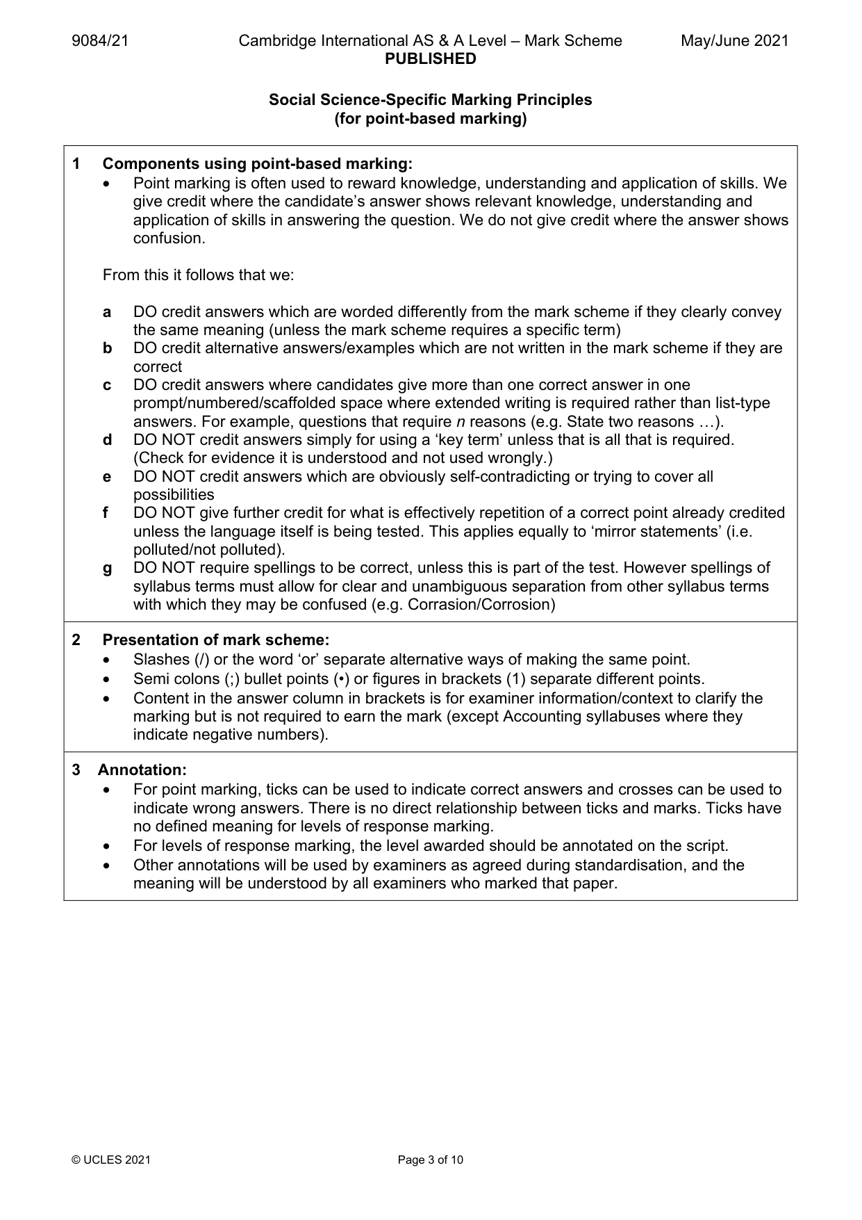 Mark scheme, page 3 of 10