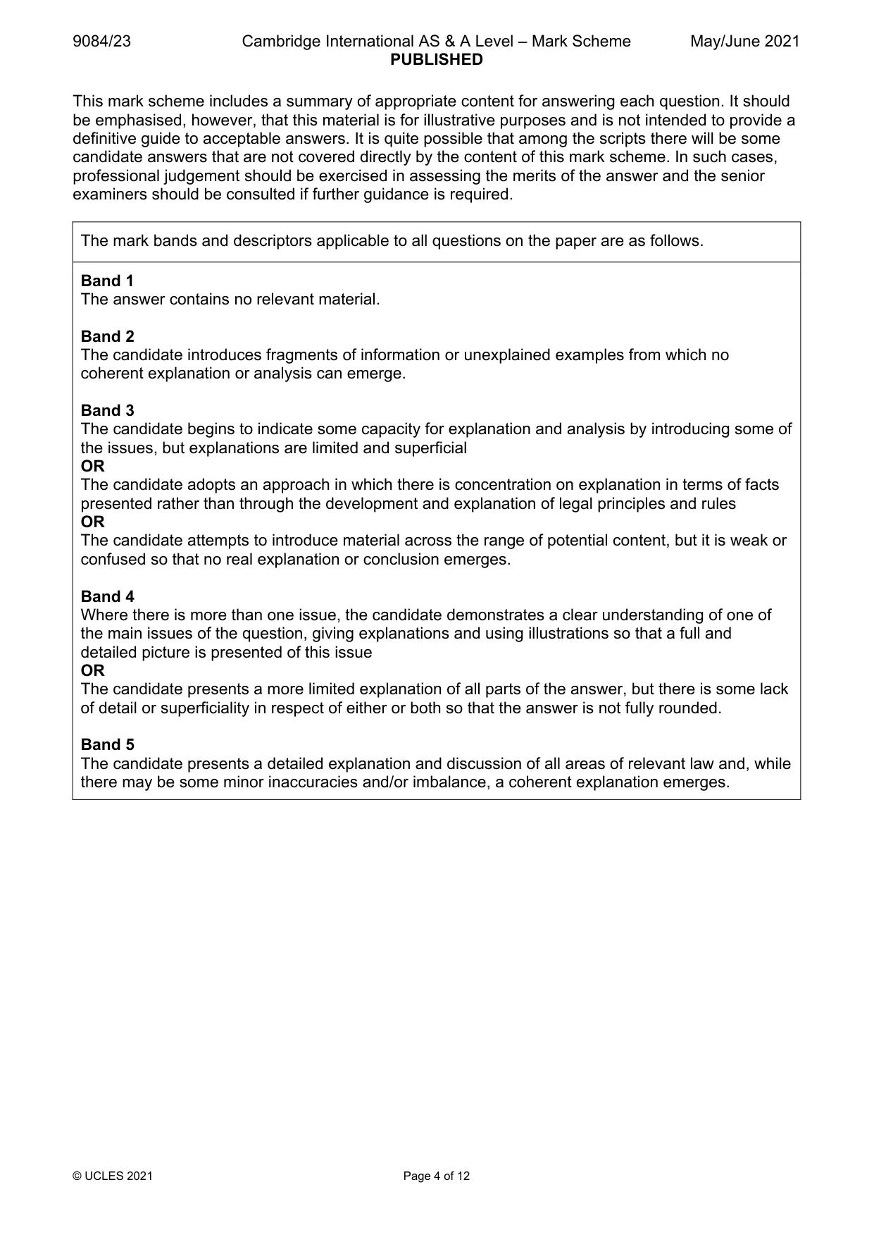 Mark scheme, page 4 of 12