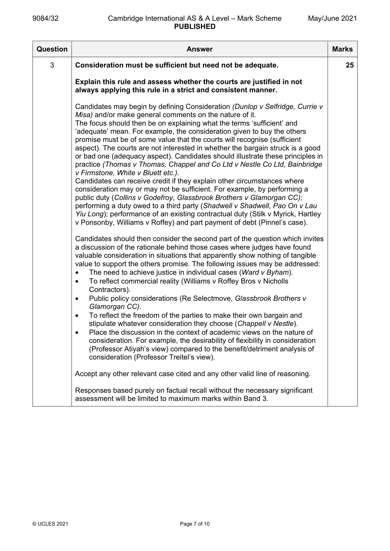 Mark scheme, page 7 of 10