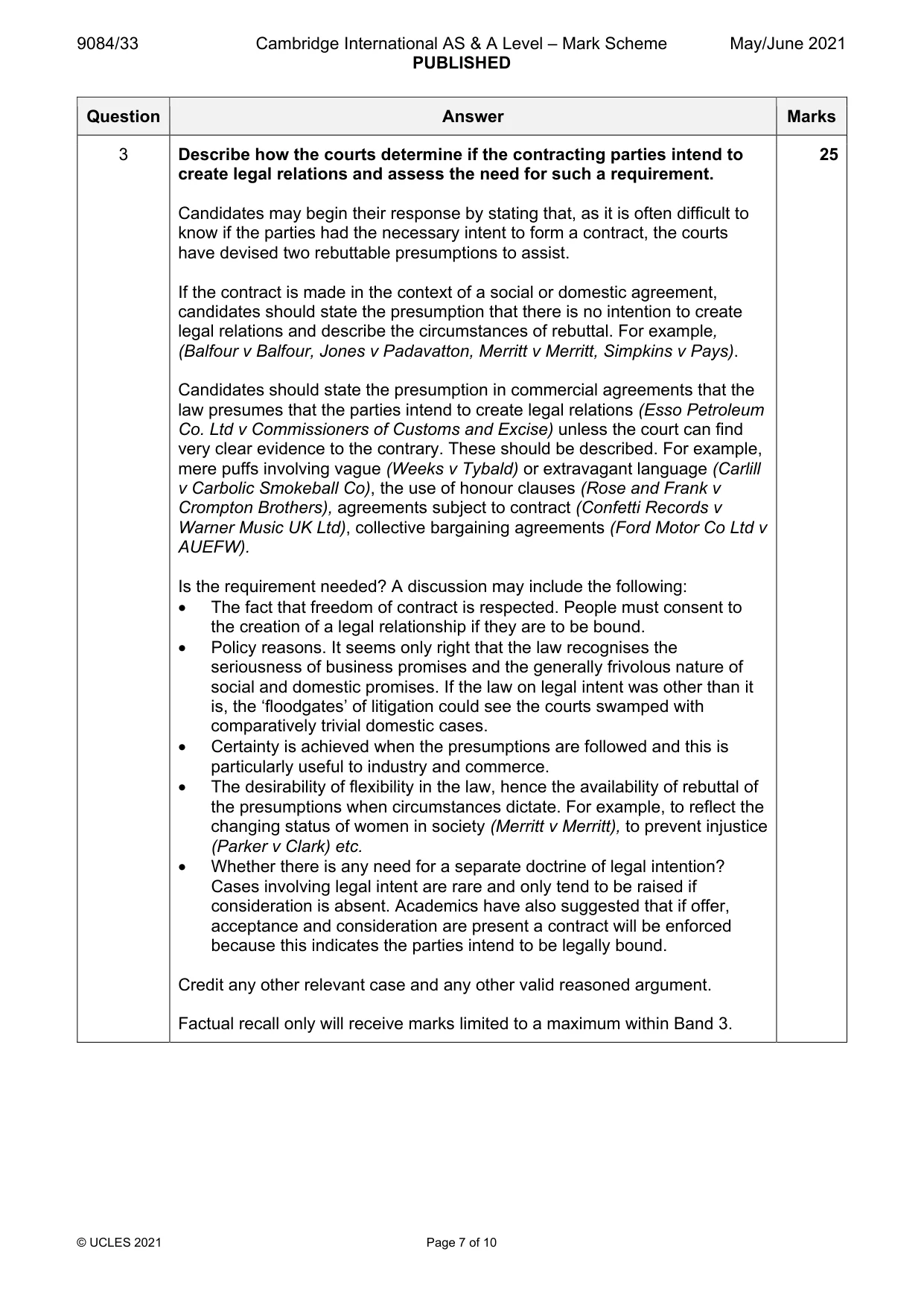Mark scheme, page 7 of 10