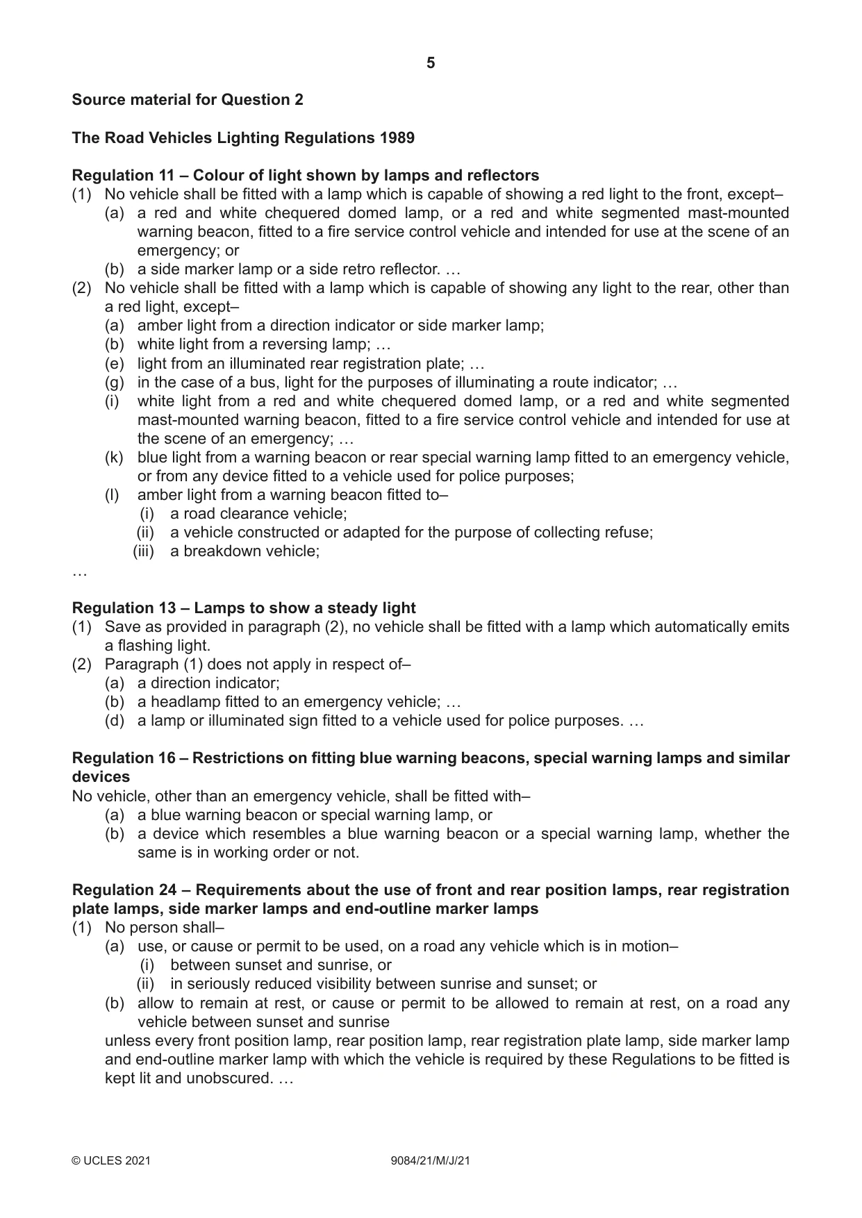 Cambridge A Level Law 9084 2021 May/June Paper 2 · Variant 1 question paper, page 5 of 8