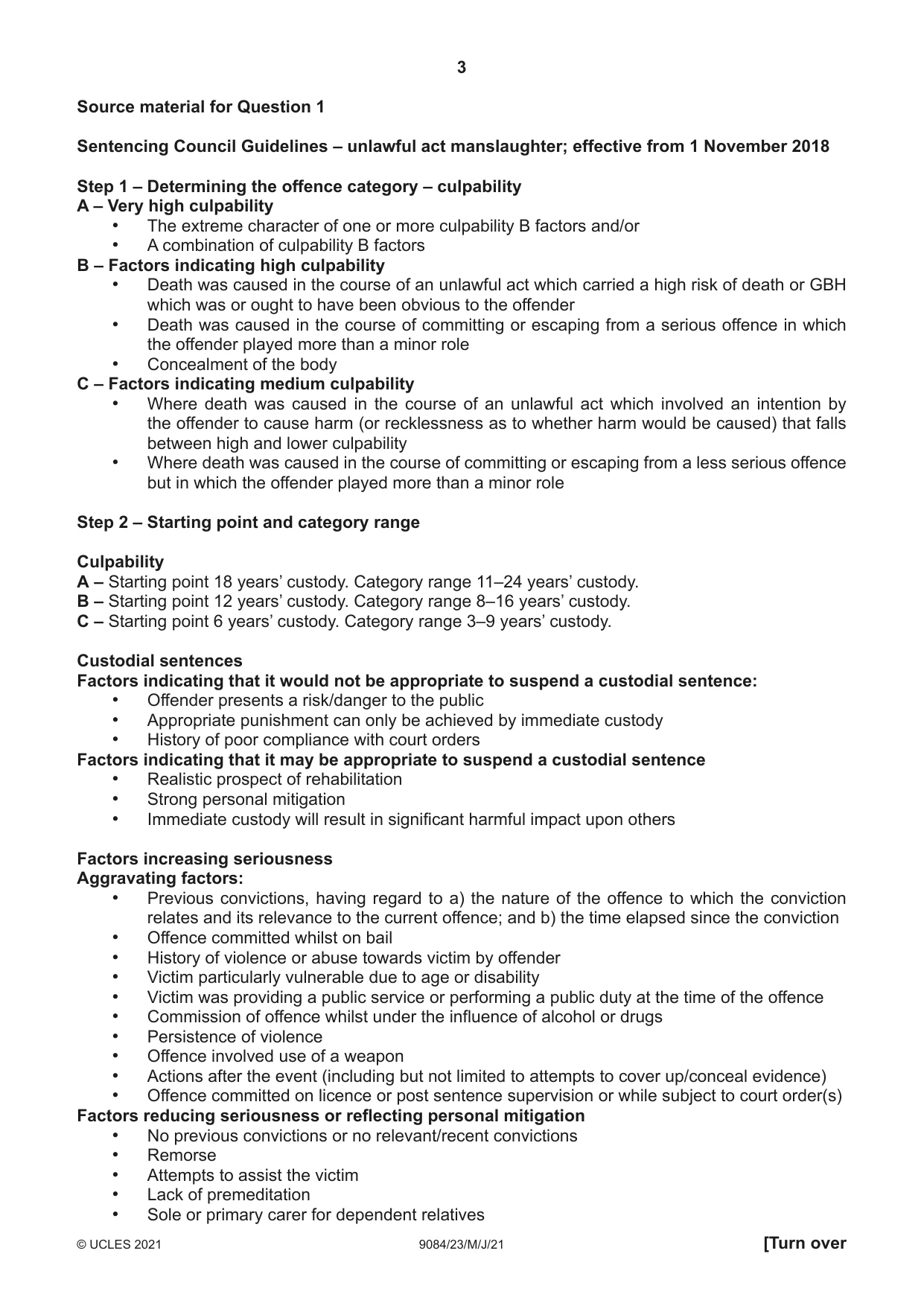 Cambridge A Level Law 9084 2021 May/June Paper 2 · Variant 3 question paper, page 3 of 8