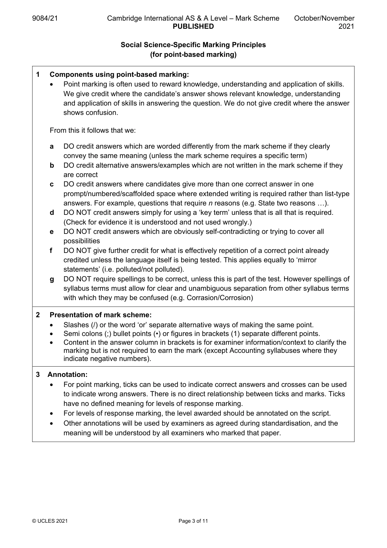 Mark scheme, page 3 of 11