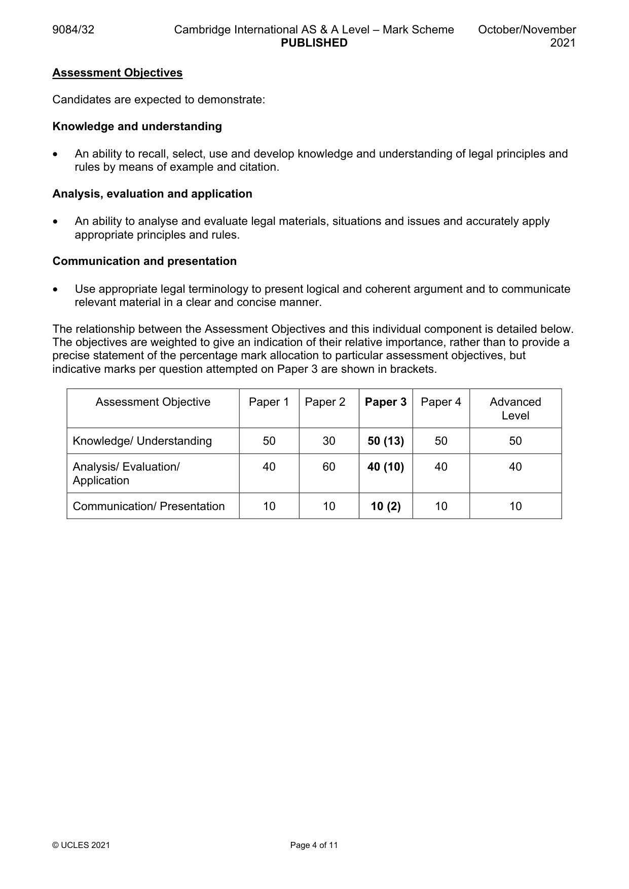 Mark scheme, page 4 of 11