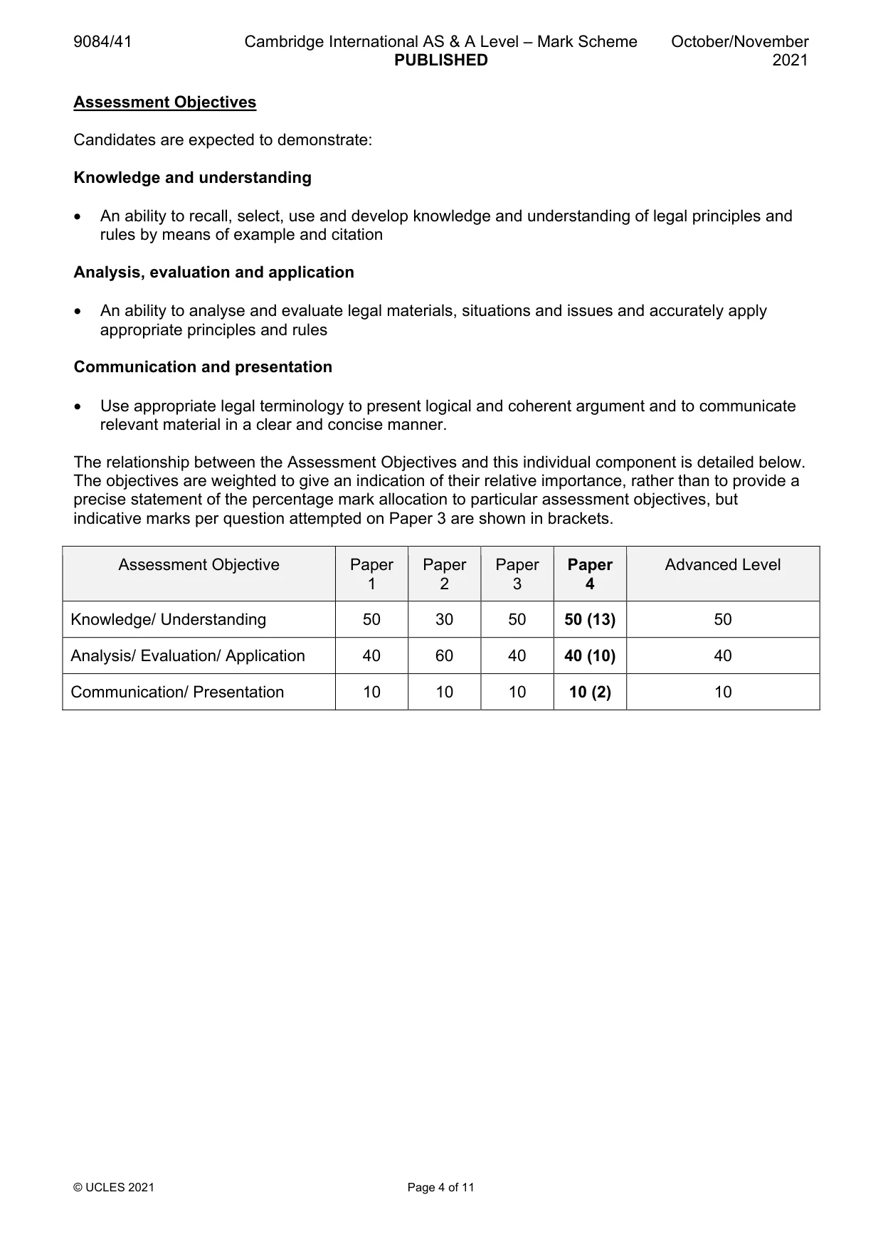 Mark scheme, page 4 of 11