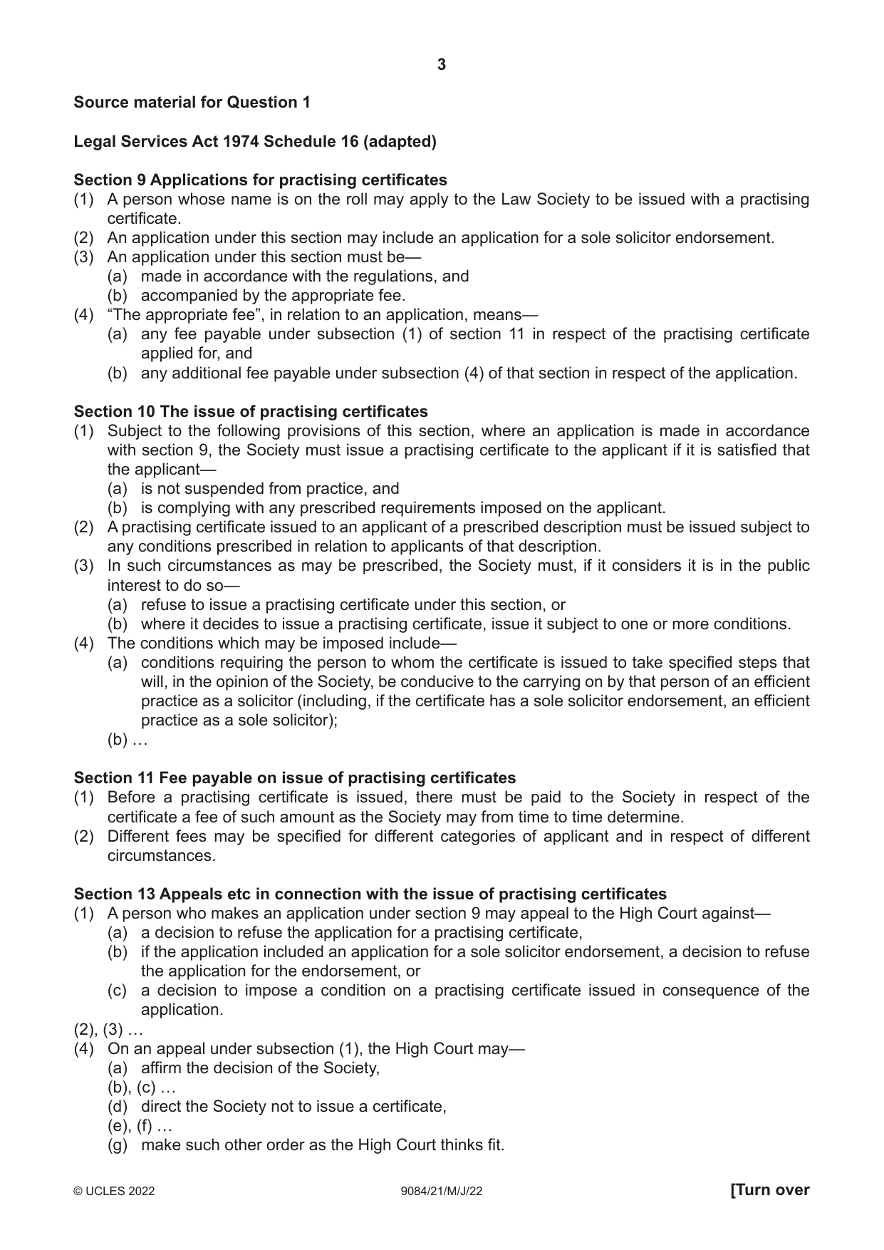 Cambridge A Level Law 9084 2022 May/June Paper 2 · Variant 1 question paper, page 3 of 8