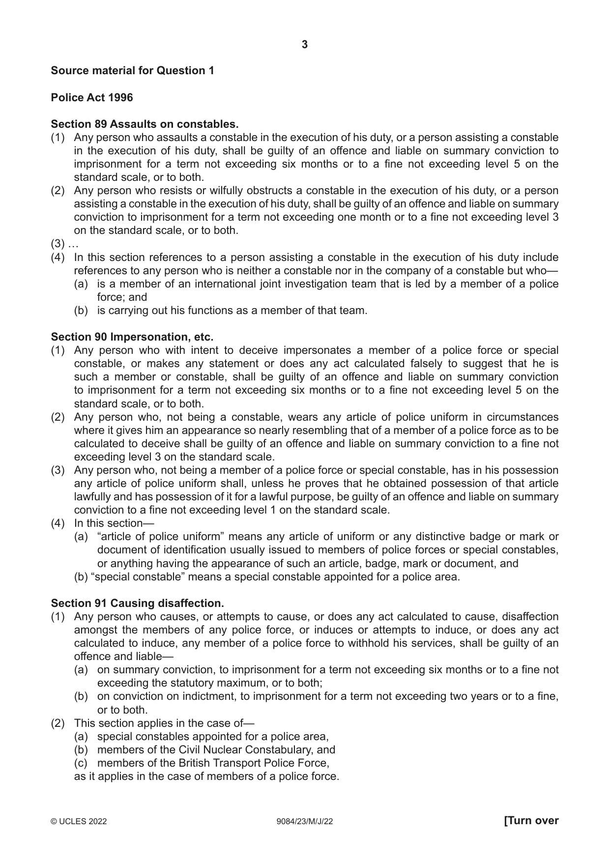 Cambridge A Level Law 9084 2022 May/June Paper 2 · Variant 3 question paper, page 3 of 8