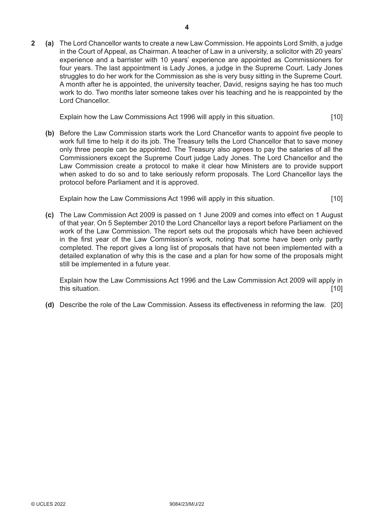 Cambridge A Level Law 9084 2022 May/June Paper 2 · Variant 3 question paper, page 4 of 8