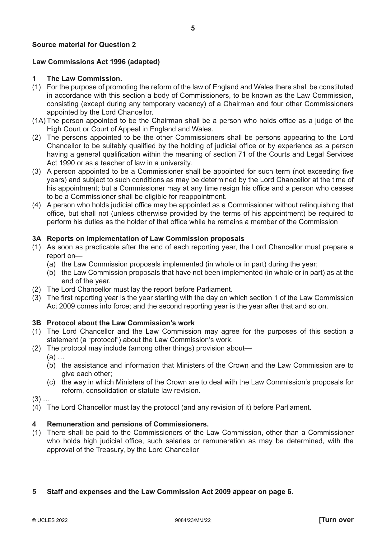 Cambridge A Level Law 9084 2022 May/June Paper 2 · Variant 3 question paper, page 5 of 8