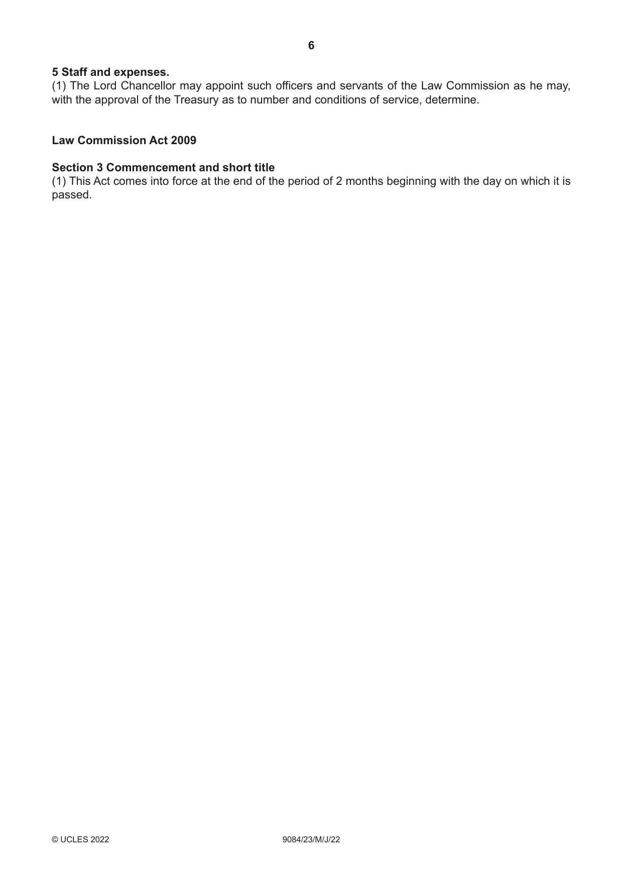 Cambridge A Level Law 9084 2022 May/June Paper 2 · Variant 3 question paper, page 6 of 8