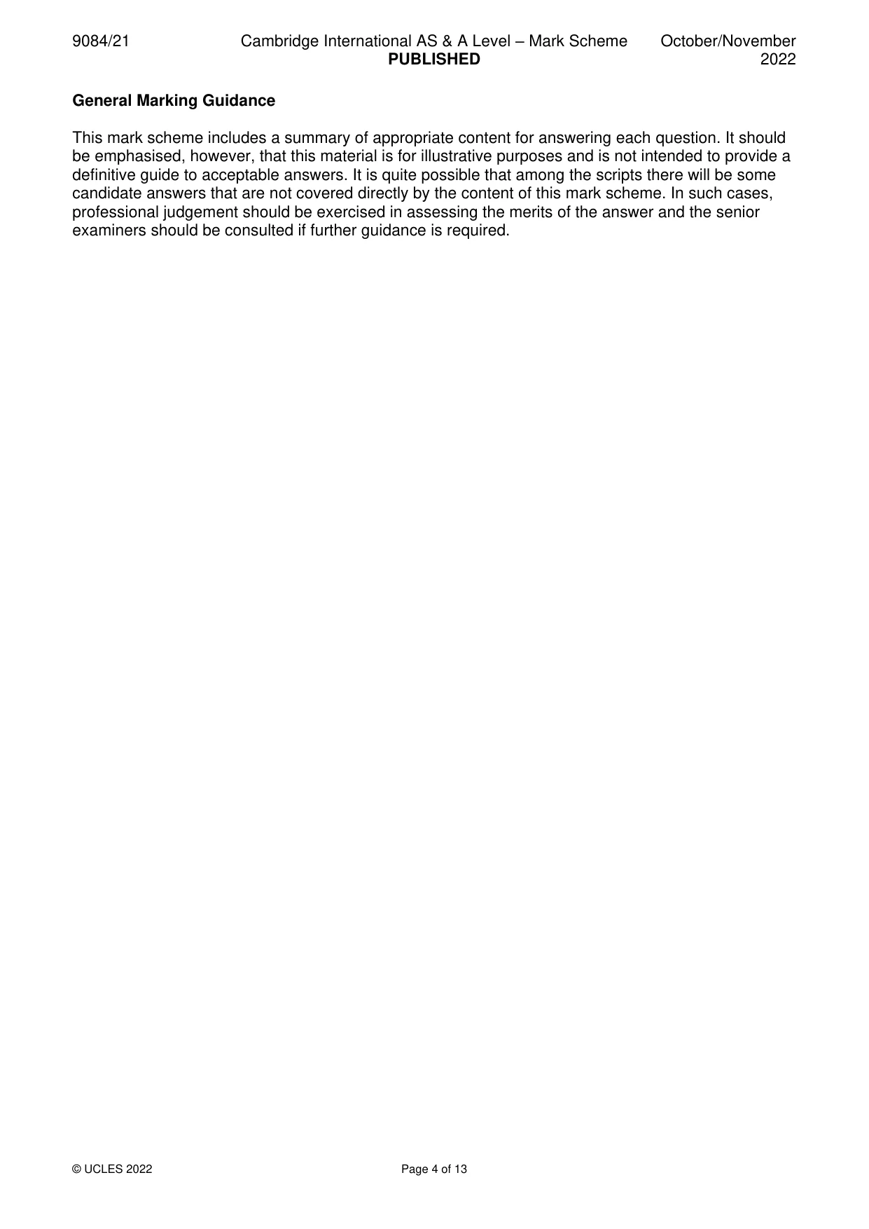 Mark scheme, page 4 of 13