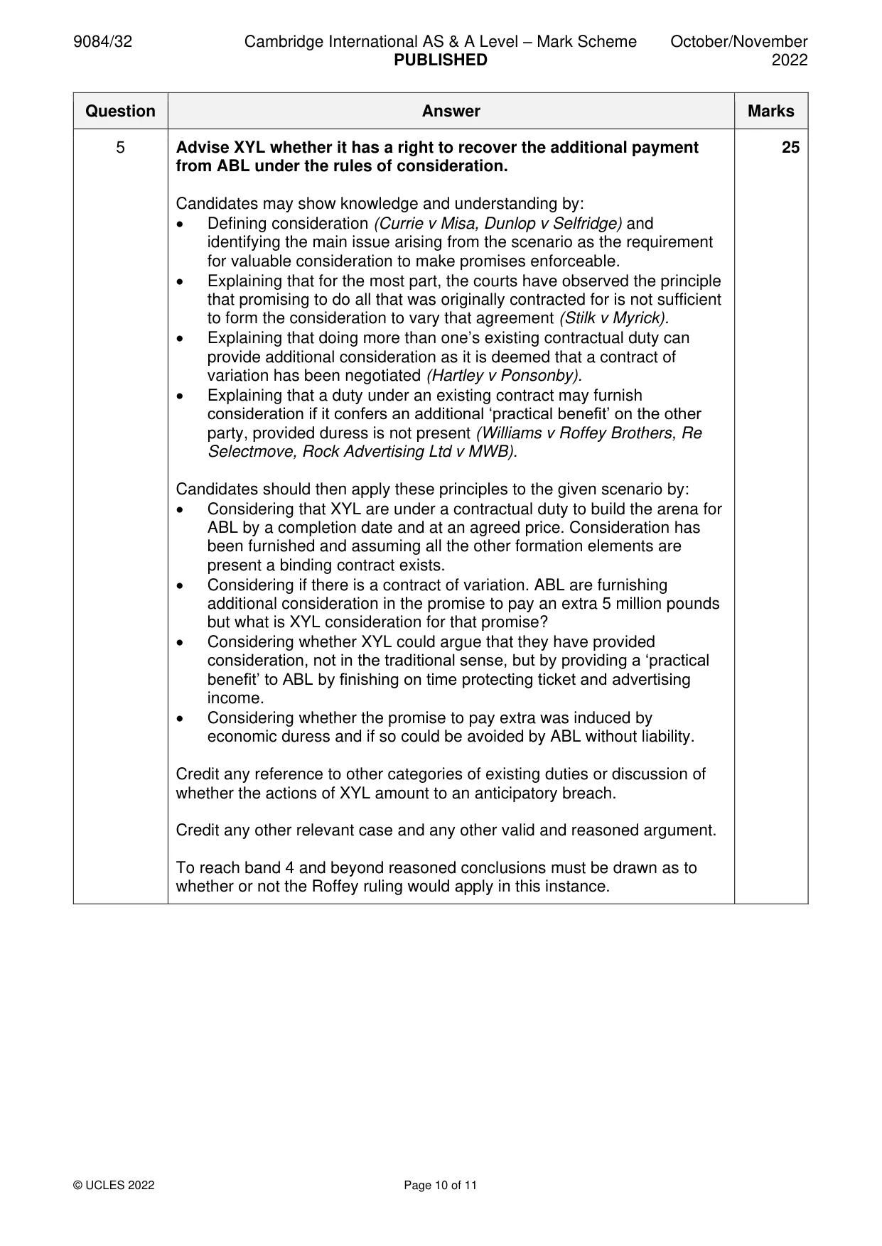 Mark scheme, page 10 of 11