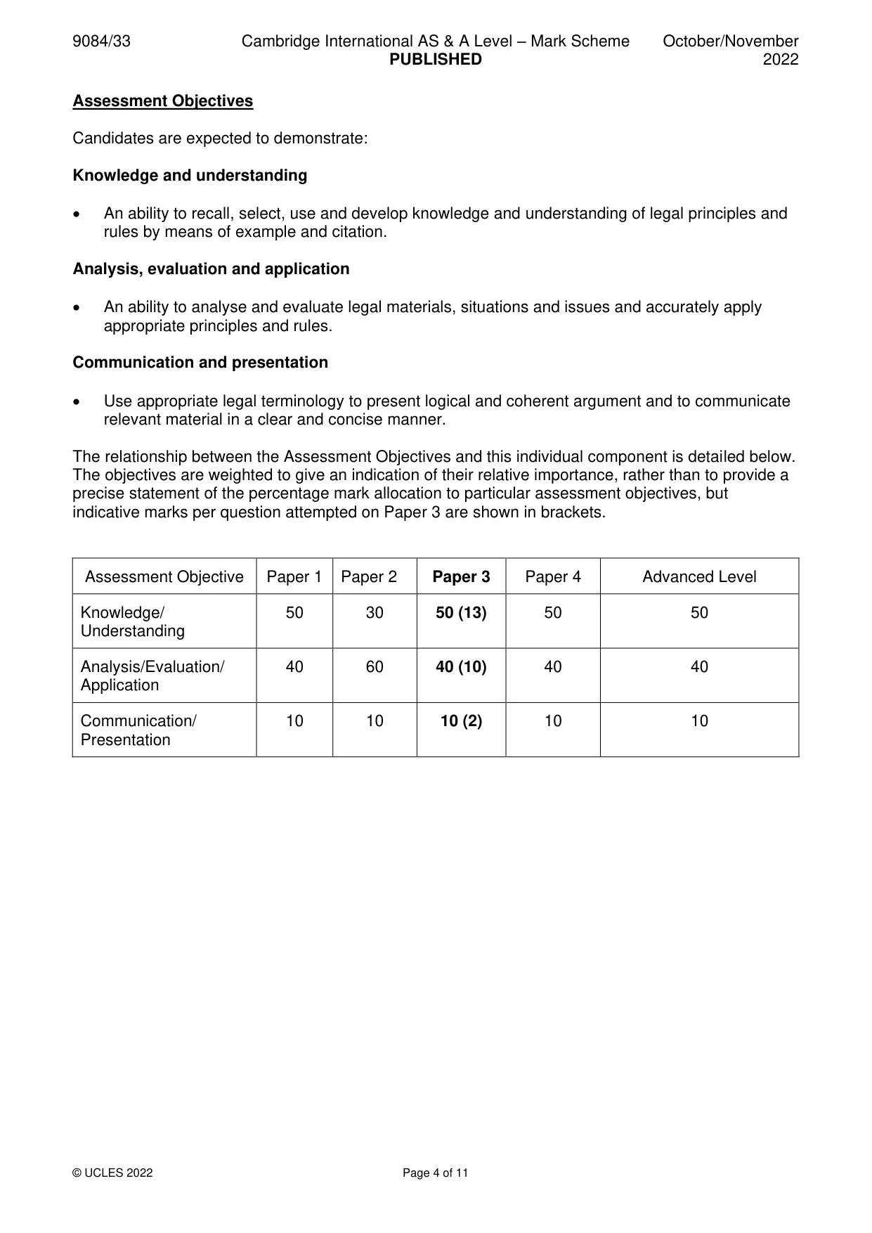 Mark scheme, page 4 of 11