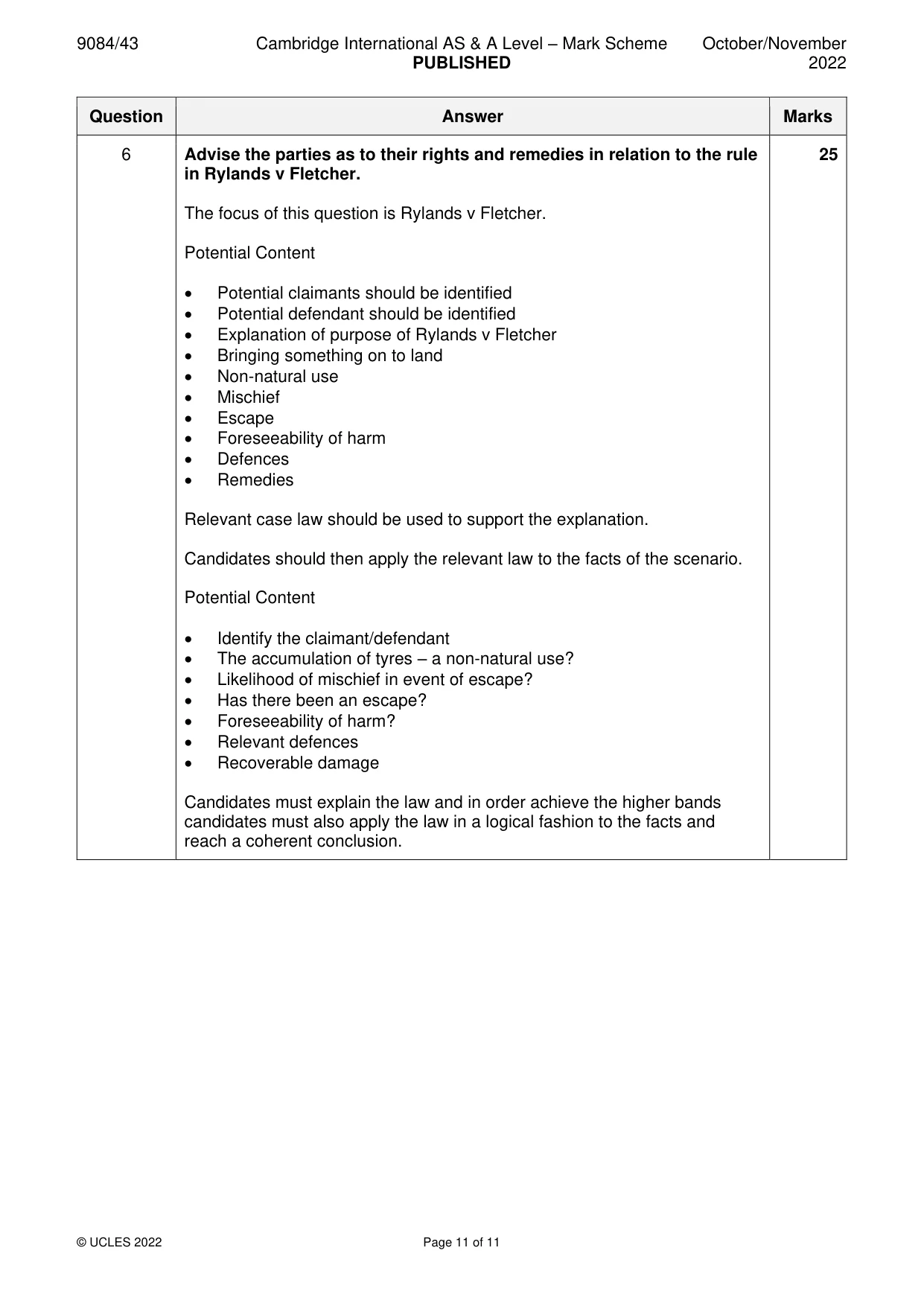 Mark scheme, page 11 of 11