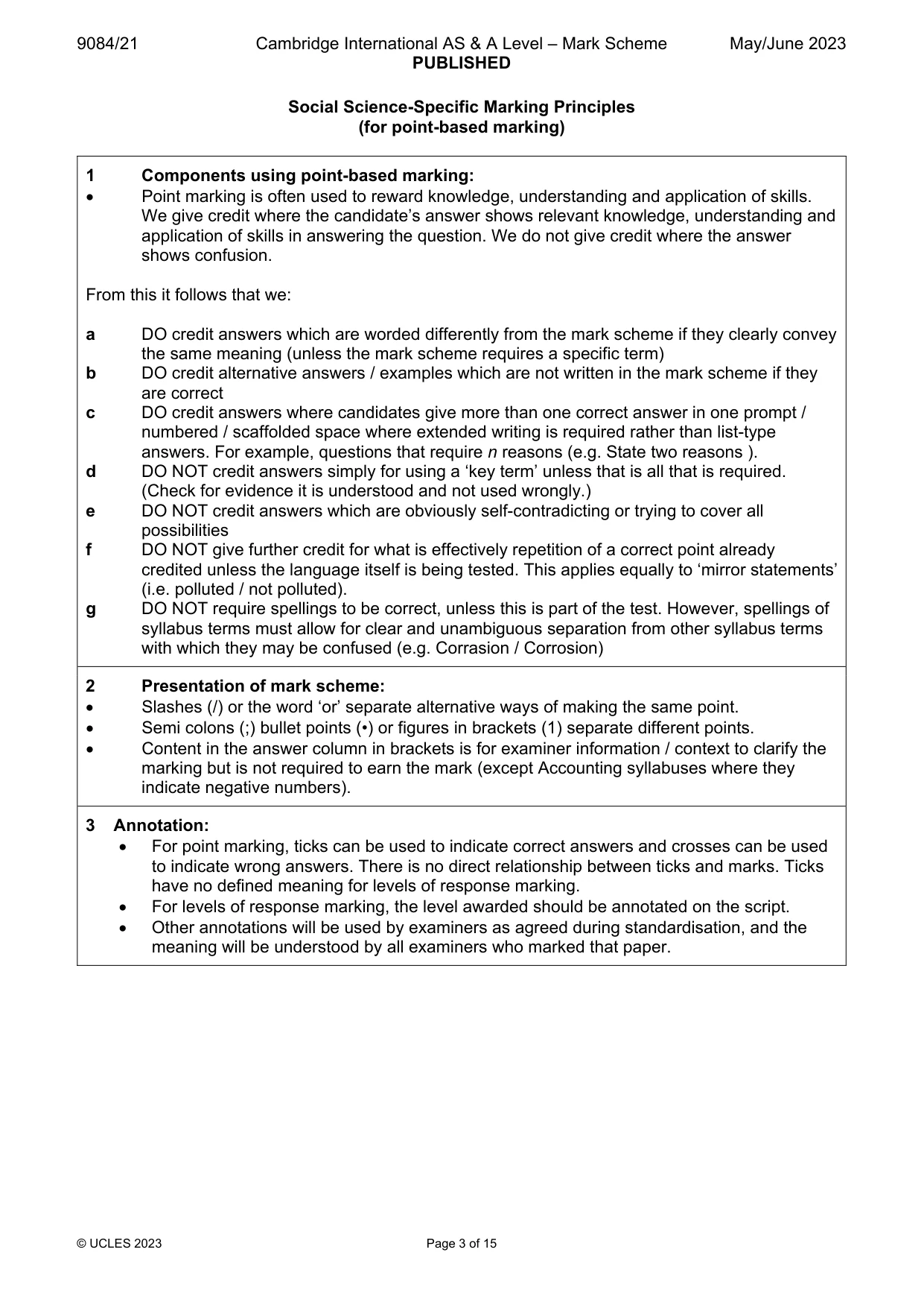 Mark scheme, page 3 of 15