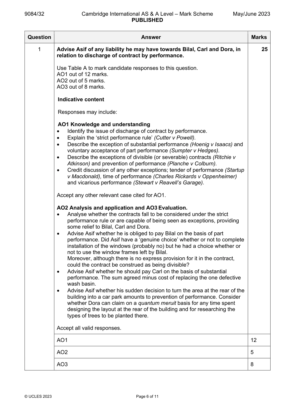 Mark scheme, page 6 of 11
