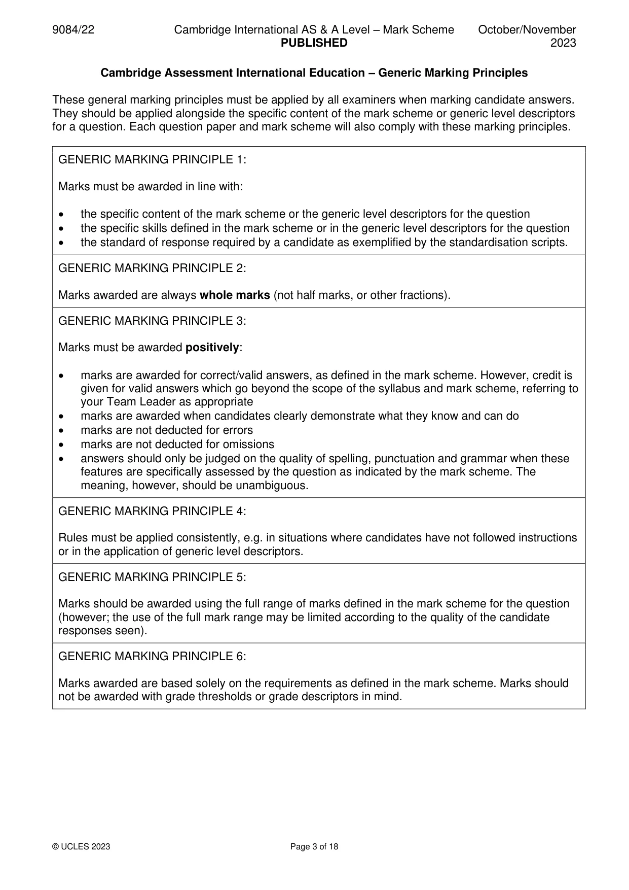 Mark scheme, page 3 of 18