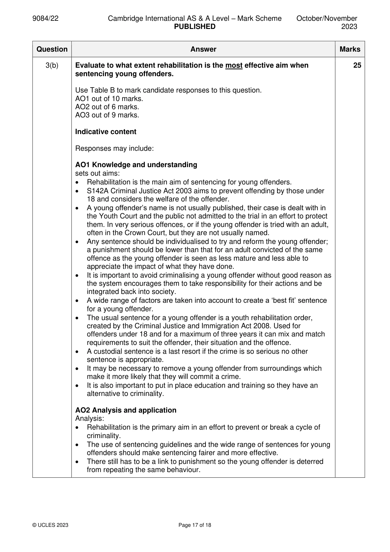 Mark scheme, page 17 of 18