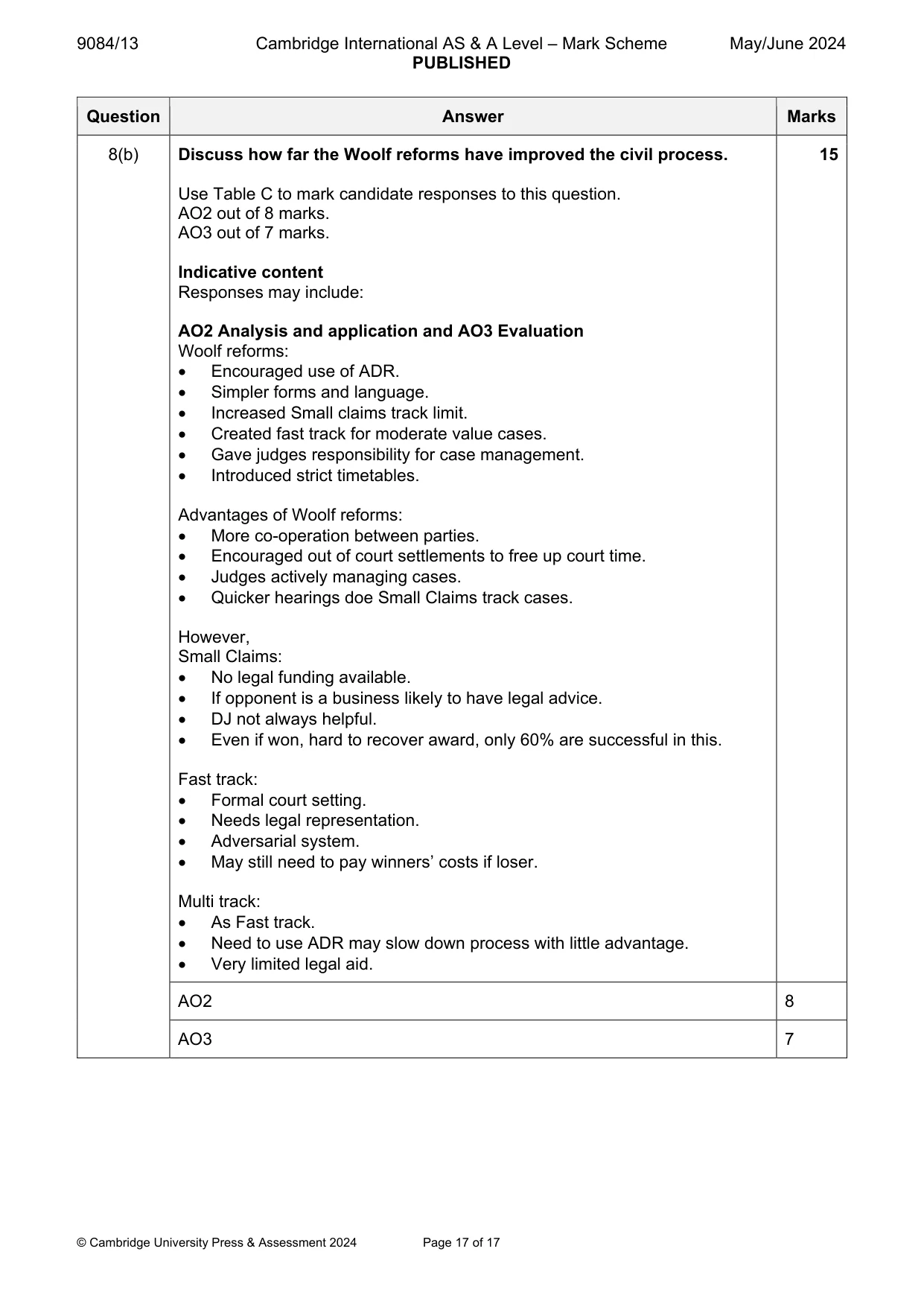 Mark scheme, page 17 of 17