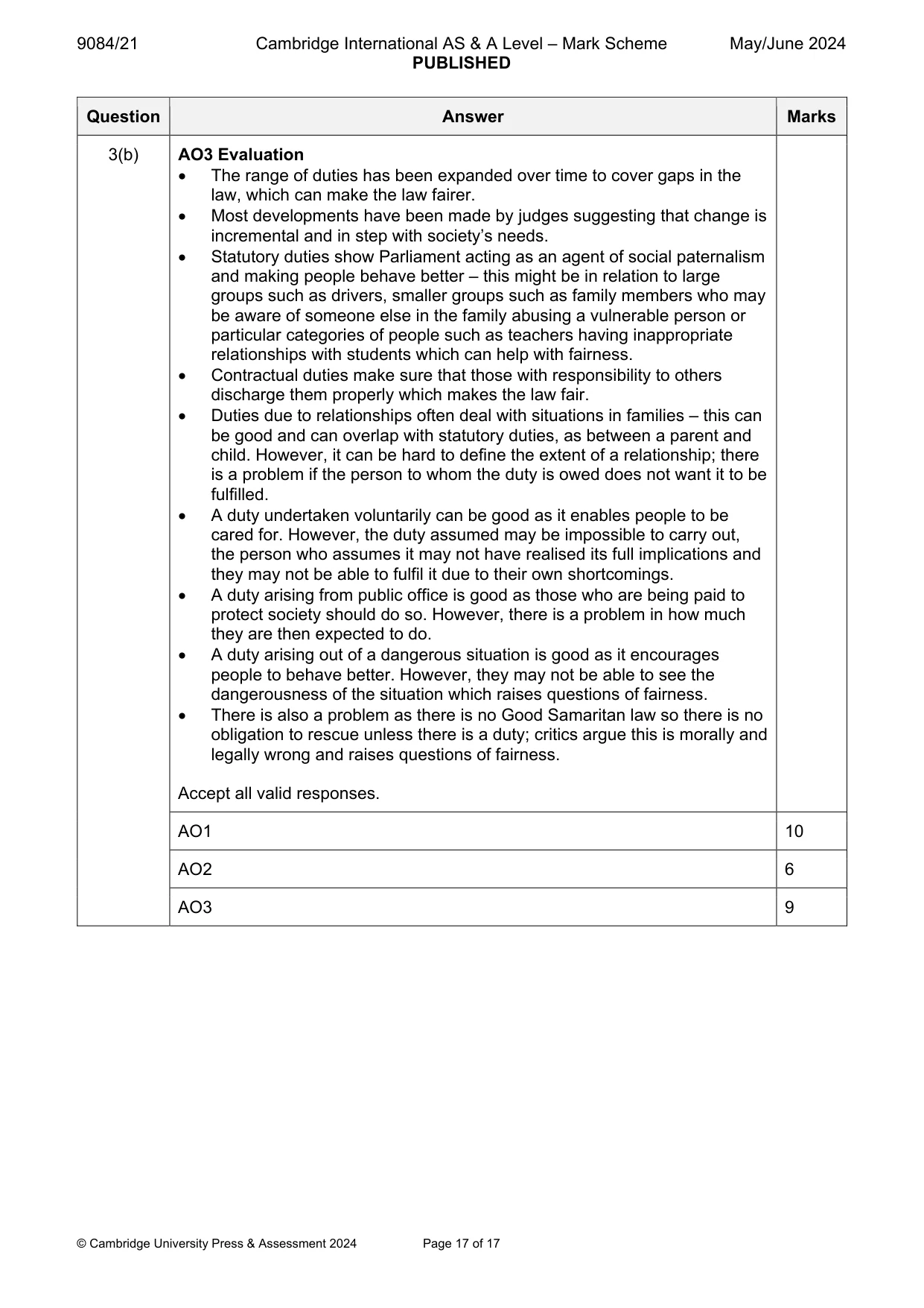 Mark scheme, page 17 of 17