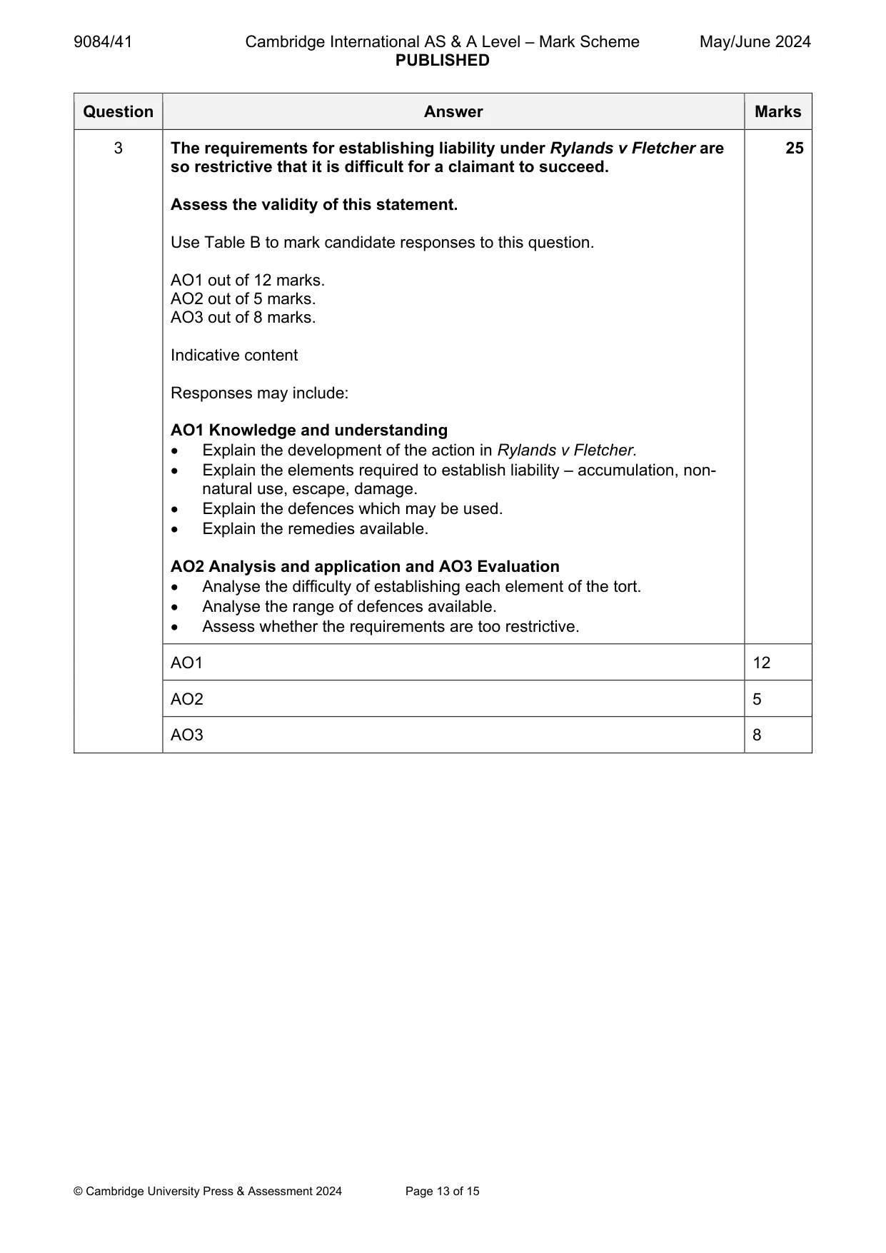 Mark scheme, page 13 of 15