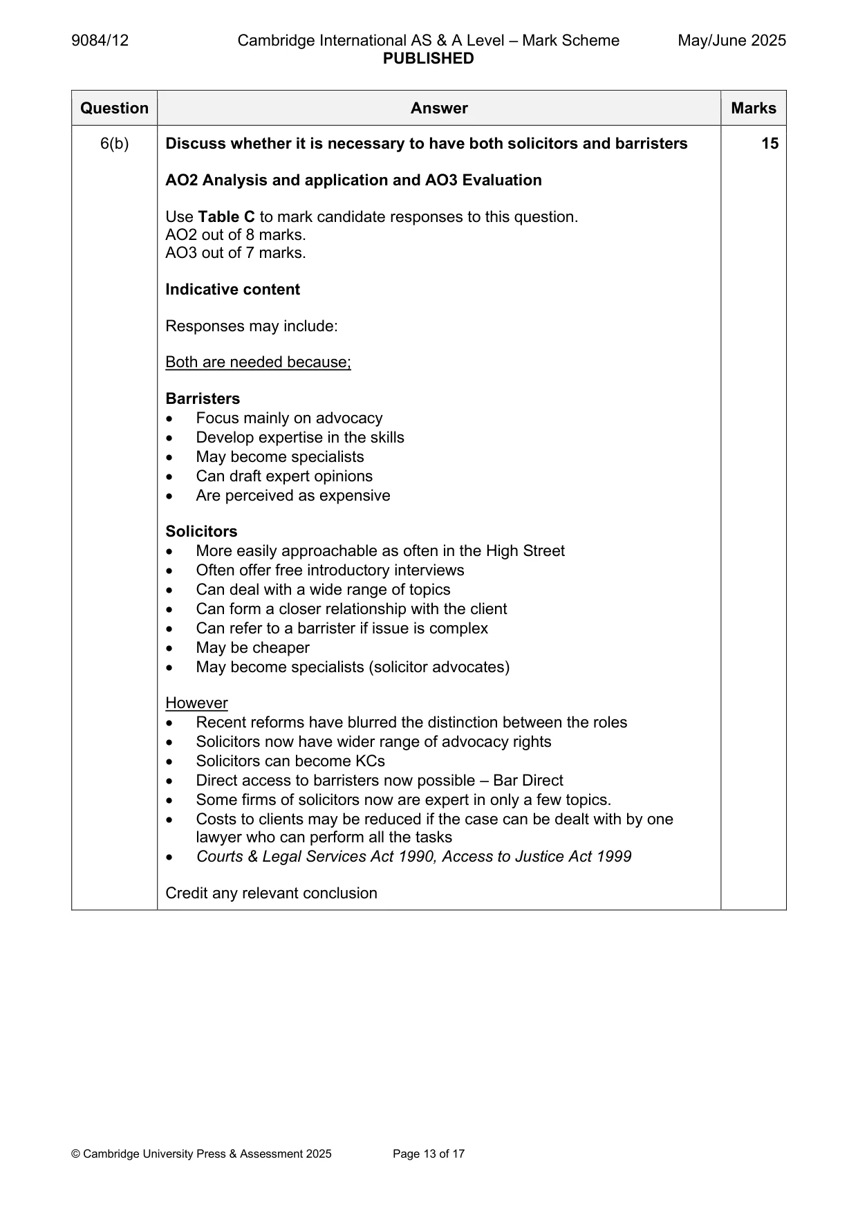 Mark scheme, page 13 of 17