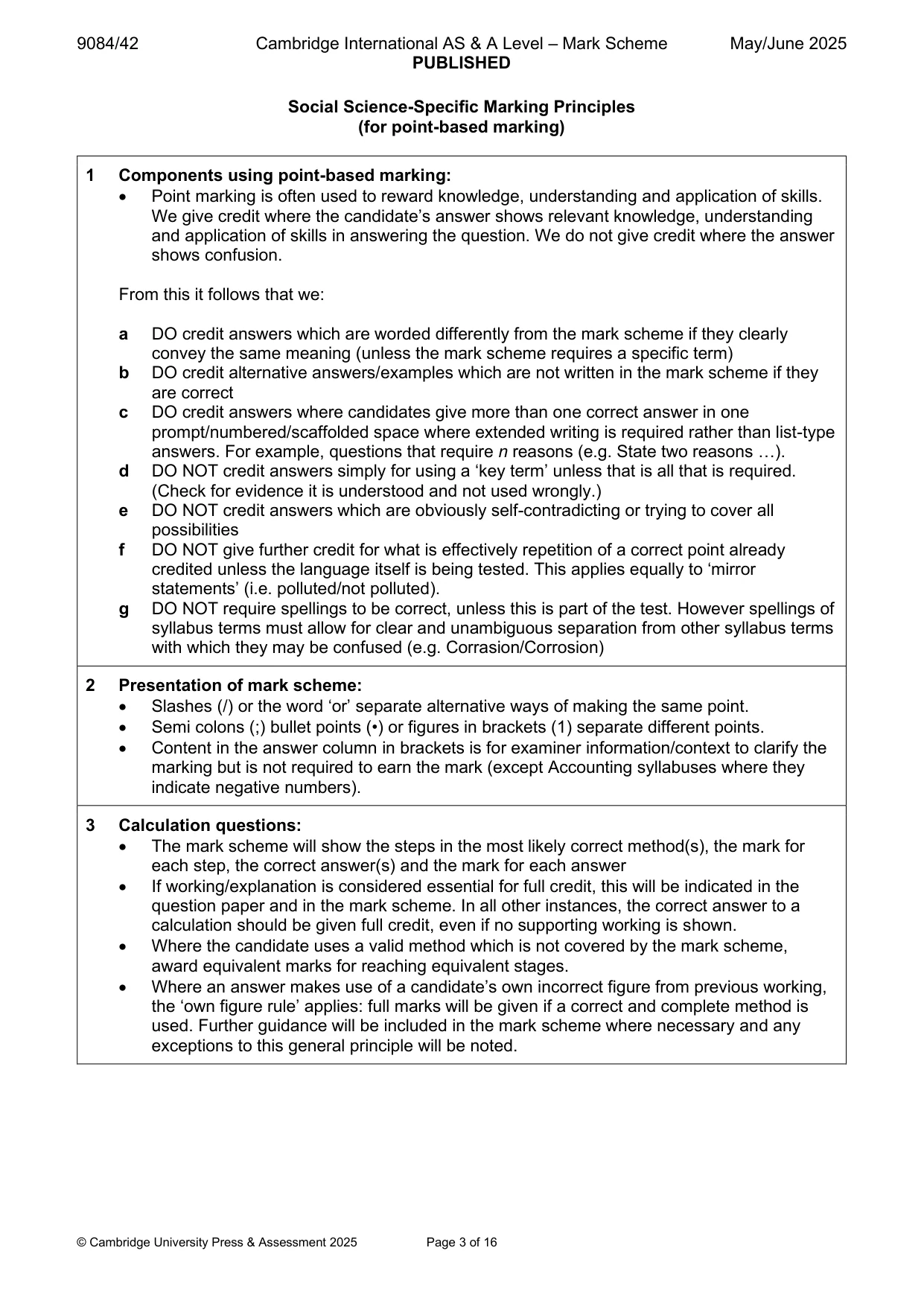 Mark scheme, page 3 of 16
