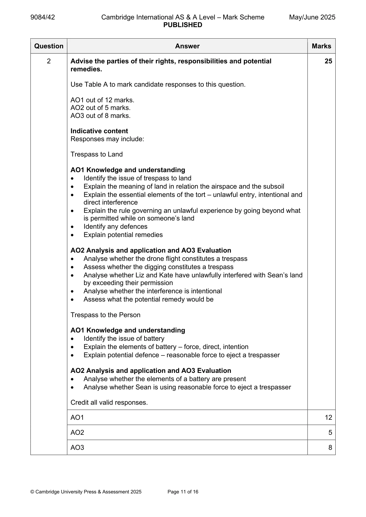 Mark scheme, page 11 of 16