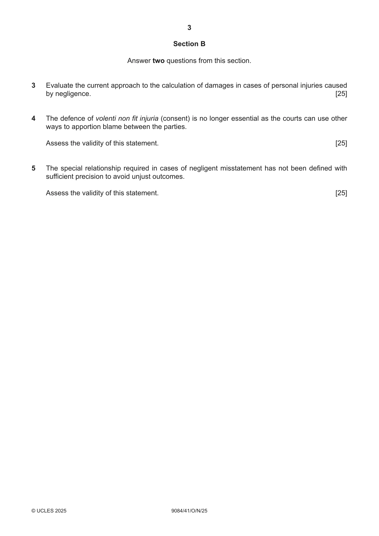 Cambridge A Level Law 9084 2025 Oct/Nov Paper 4 · Variant 1 question paper, page 3 of 4