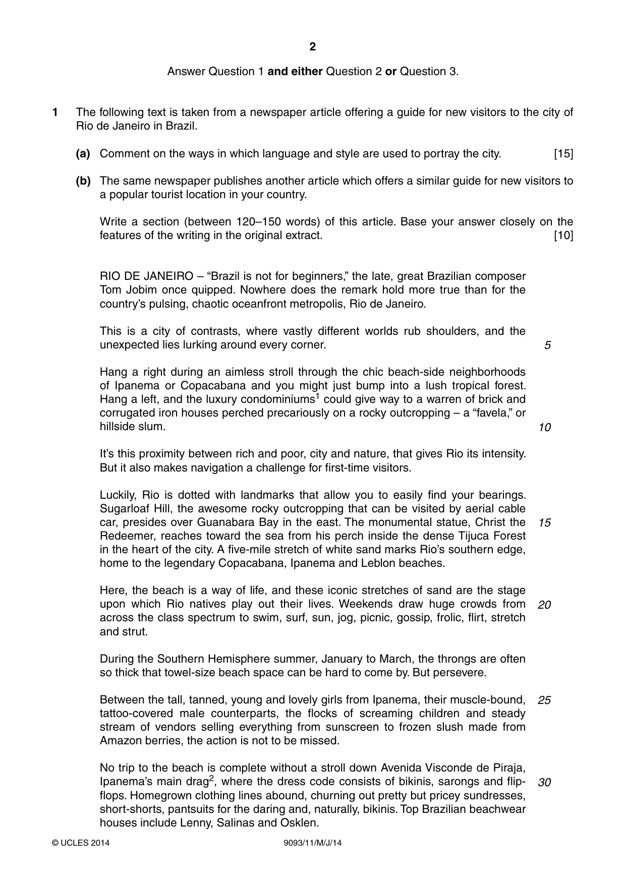 Cambridge A Level English - Language AS and A Level (from 2014) 9093 2014 May/June Paper 1 · Variant 1 question paper, page 2 of 8