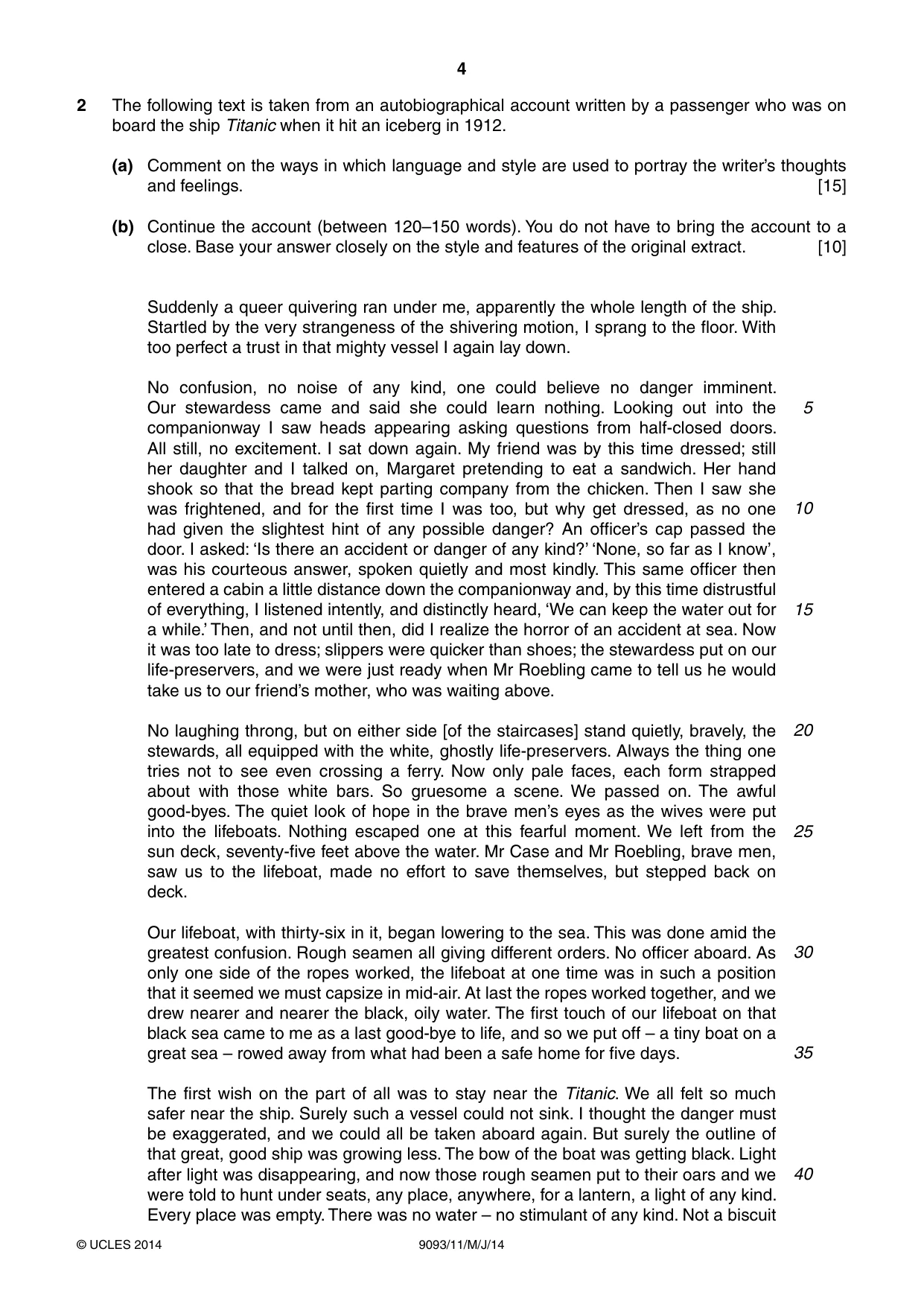 Cambridge A Level English - Language AS and A Level (from 2014) 9093 2014 May/June Paper 1 · Variant 1 question paper, page 4 of 8