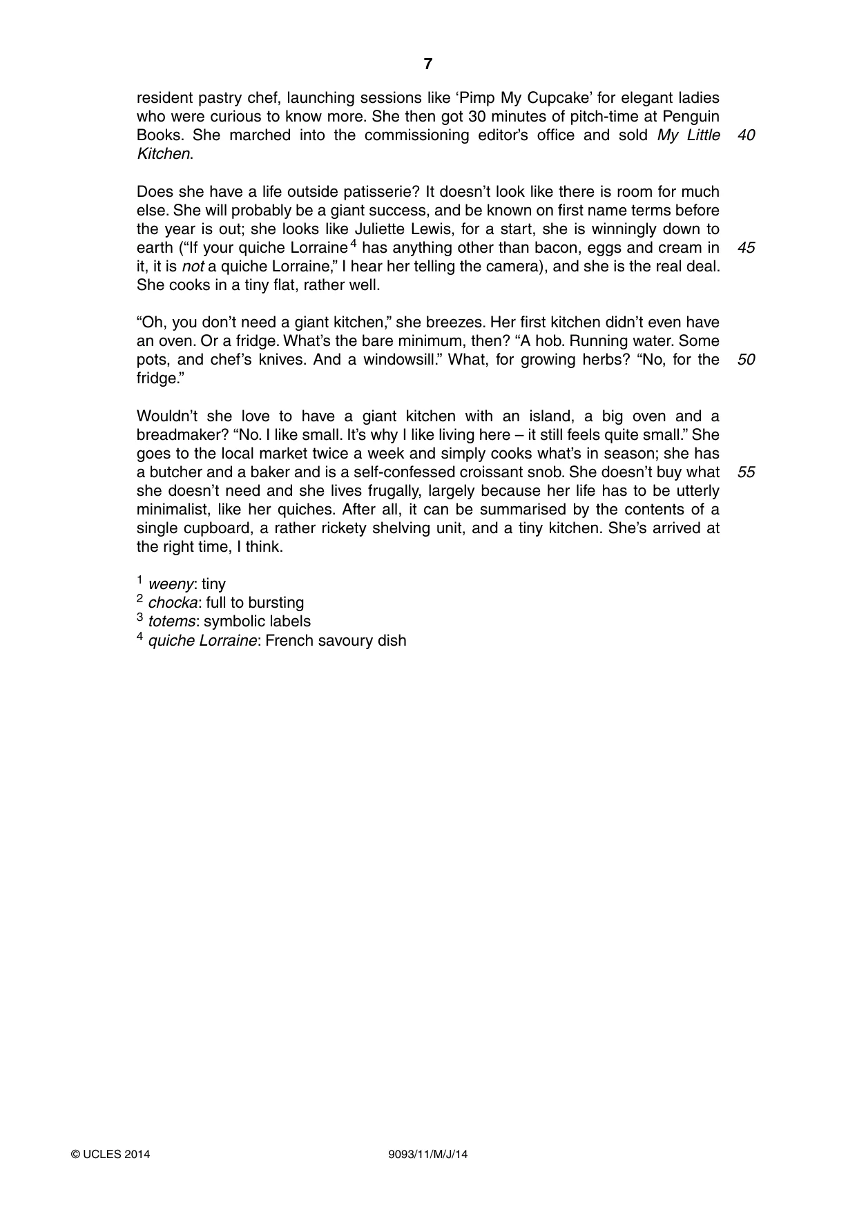 Cambridge A Level English - Language AS and A Level (from 2014) 9093 2014 May/June Paper 1 · Variant 1 question paper, page 7 of 8