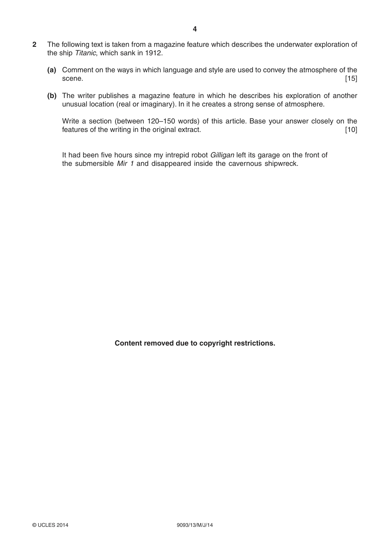 Cambridge A Level English - Language AS and A Level (from 2014) 9093 2014 May/June Paper 1 · Variant 3 question paper, page 4 of 8