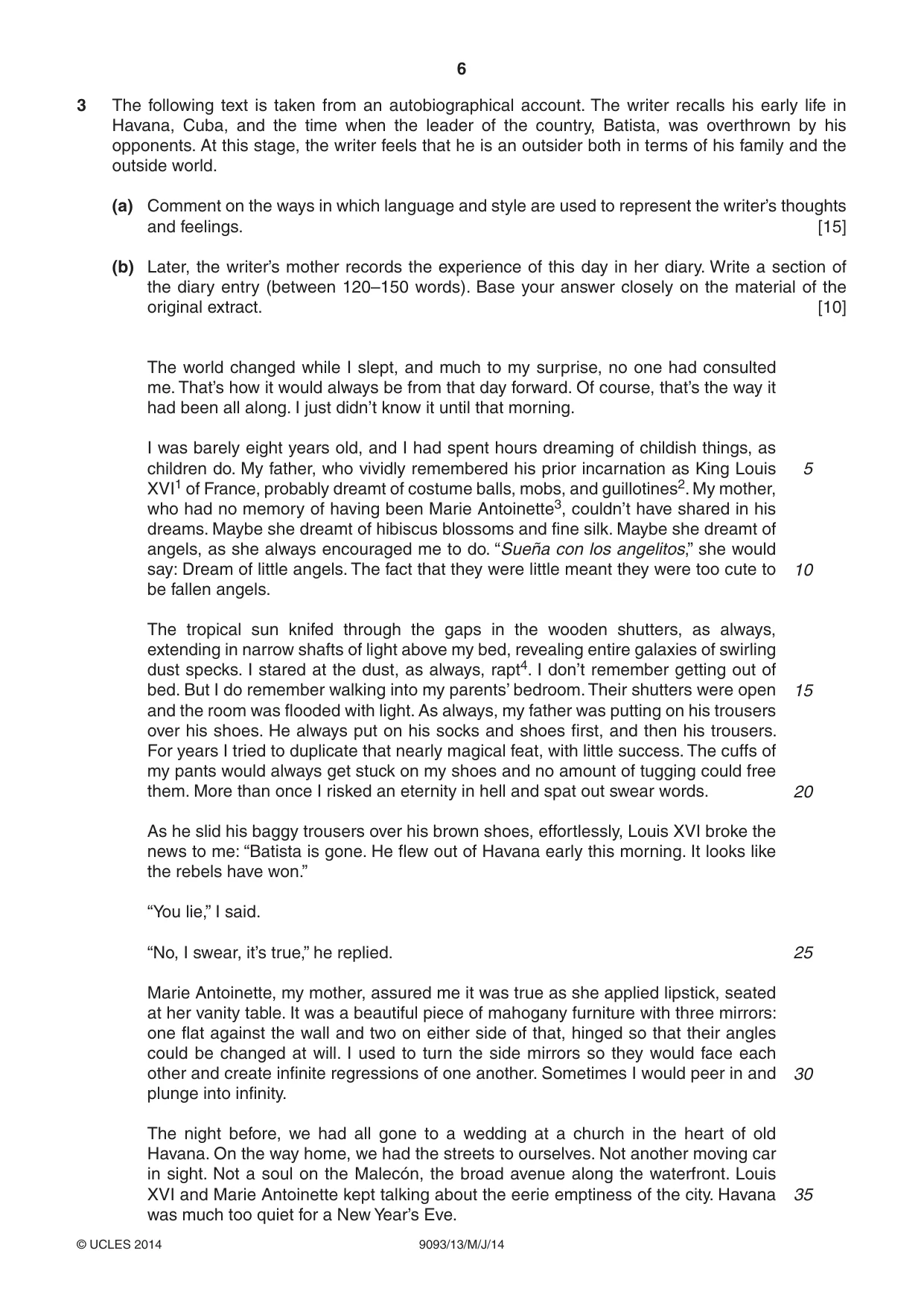 Cambridge A Level English - Language AS and A Level (from 2014) 9093 2014 May/June Paper 1 · Variant 3 question paper, page 6 of 8