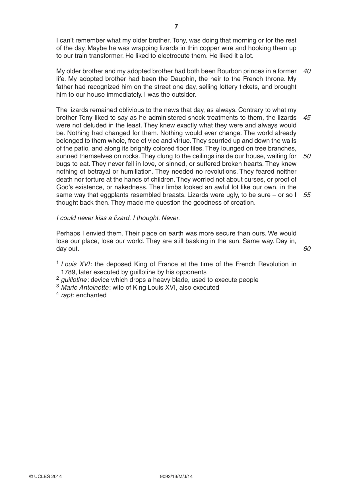 Cambridge A Level English - Language AS and A Level (from 2014) 9093 2014 May/June Paper 1 · Variant 3 question paper, page 7 of 8