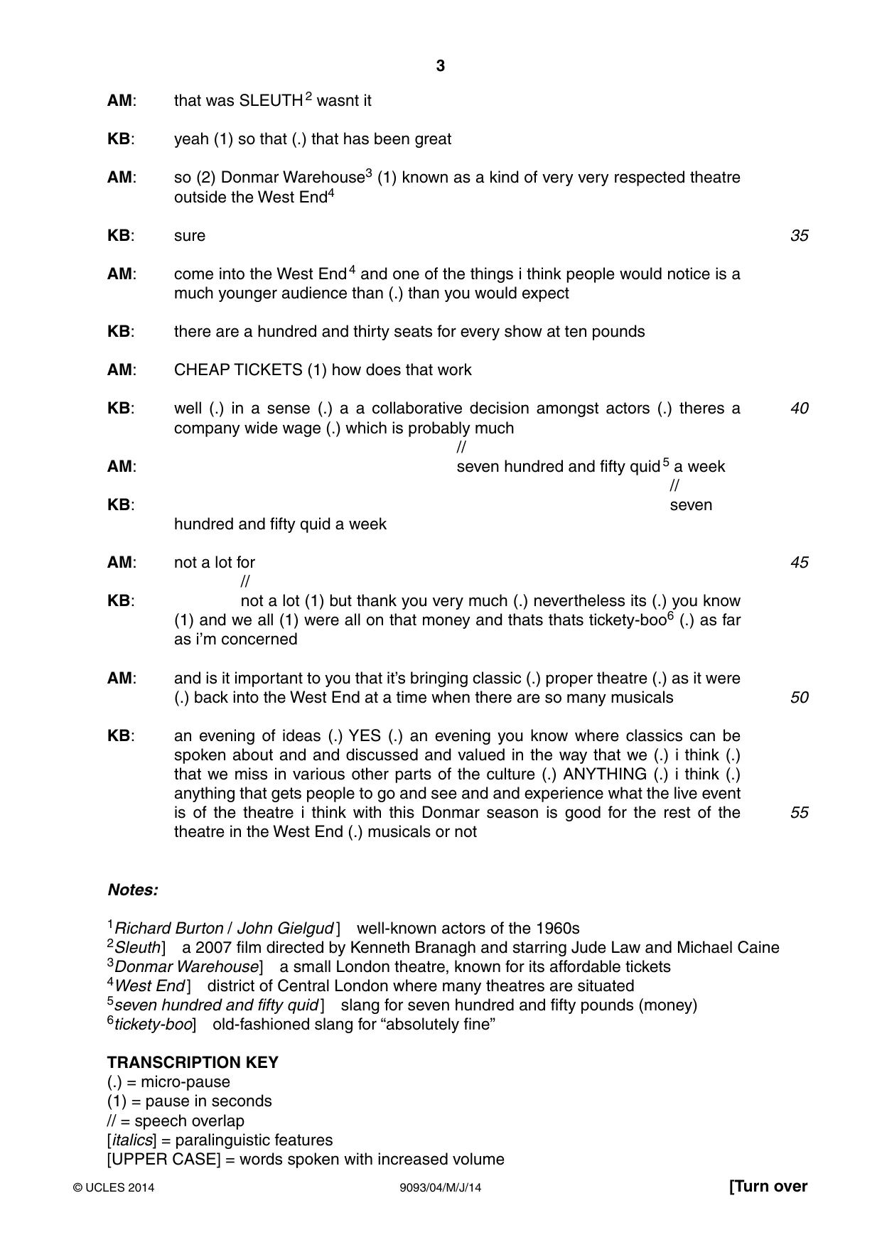 Cambridge A Level English - Language AS and A Level (from 2014) 9093 2014 May/June Paper 4 · Variant 1 question paper, page 3 of 8