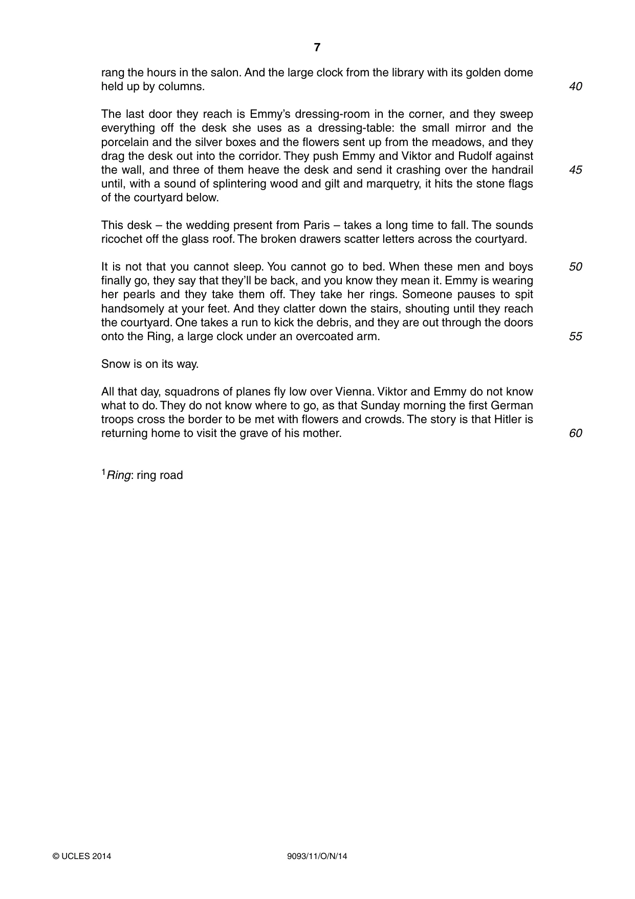 Cambridge A Level English - Language AS and A Level (from 2014) 9093 2014 Oct/Nov Paper 1 · Variant 1 question paper, page 7 of 8