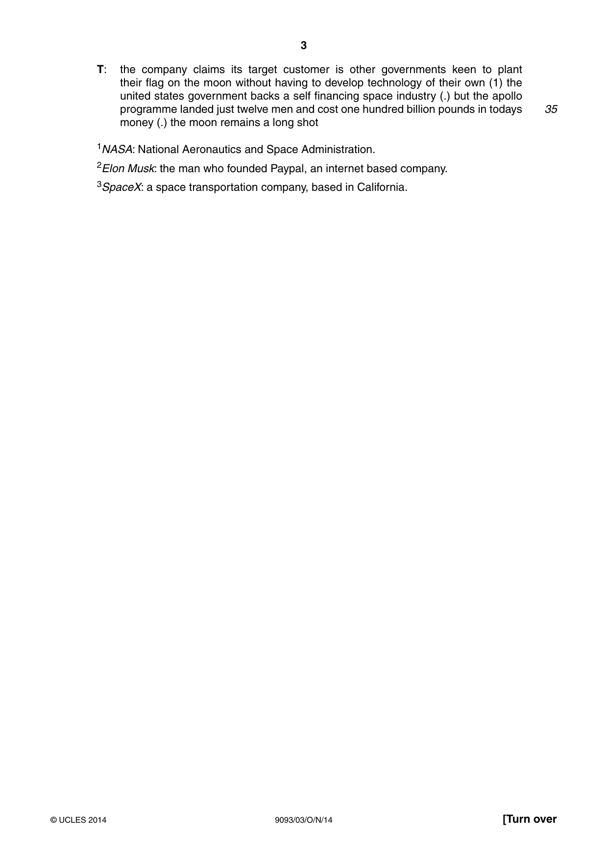 Cambridge A Level English - Language AS and A Level (from 2014) 9093 2014 Oct/Nov Paper 3 · Variant 1 question paper, page 3 of 8