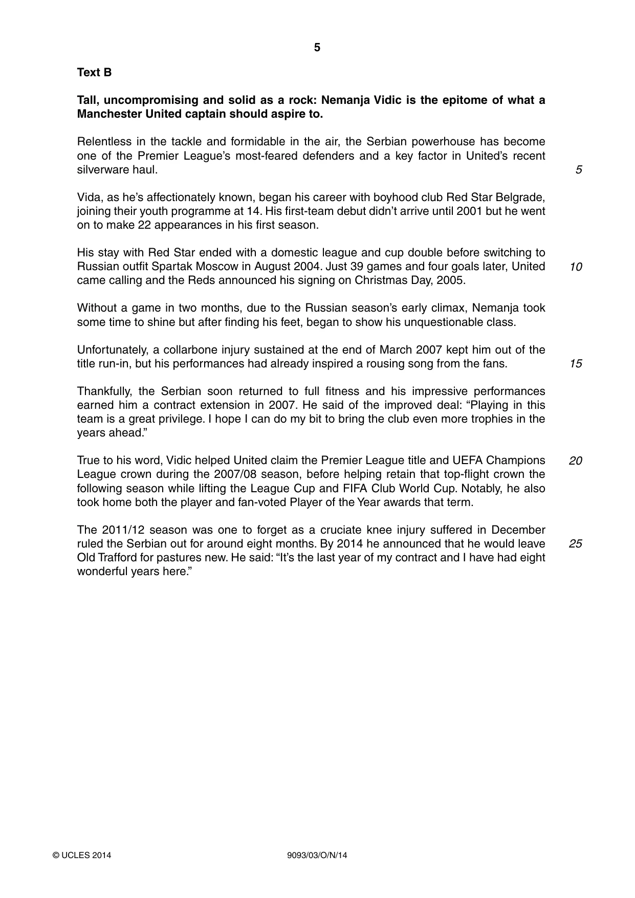 Cambridge A Level English - Language AS and A Level (from 2014) 9093 2014 Oct/Nov Paper 3 · Variant 1 question paper, page 5 of 8