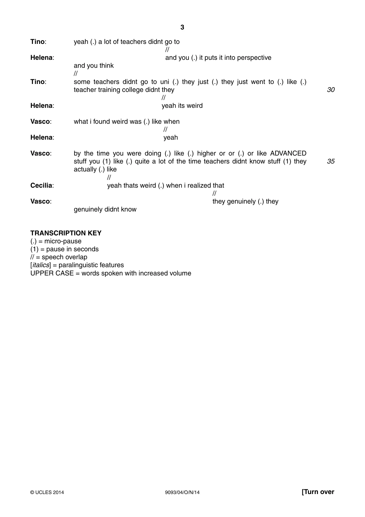 Cambridge A Level English - Language AS and A Level (from 2014) 9093 2014 Oct/Nov Paper 4 · Variant 1 question paper, page 3 of 8